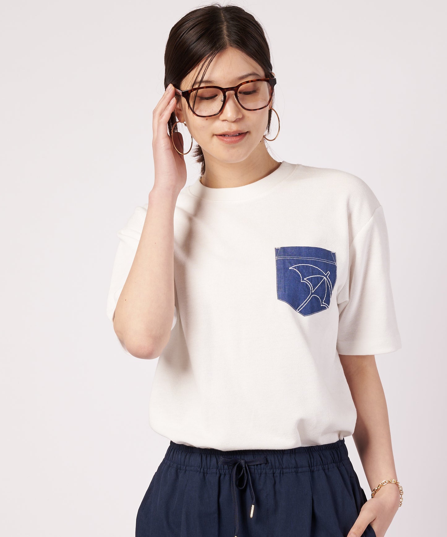 シェア サーフニット 異素材ポケットTシャツ