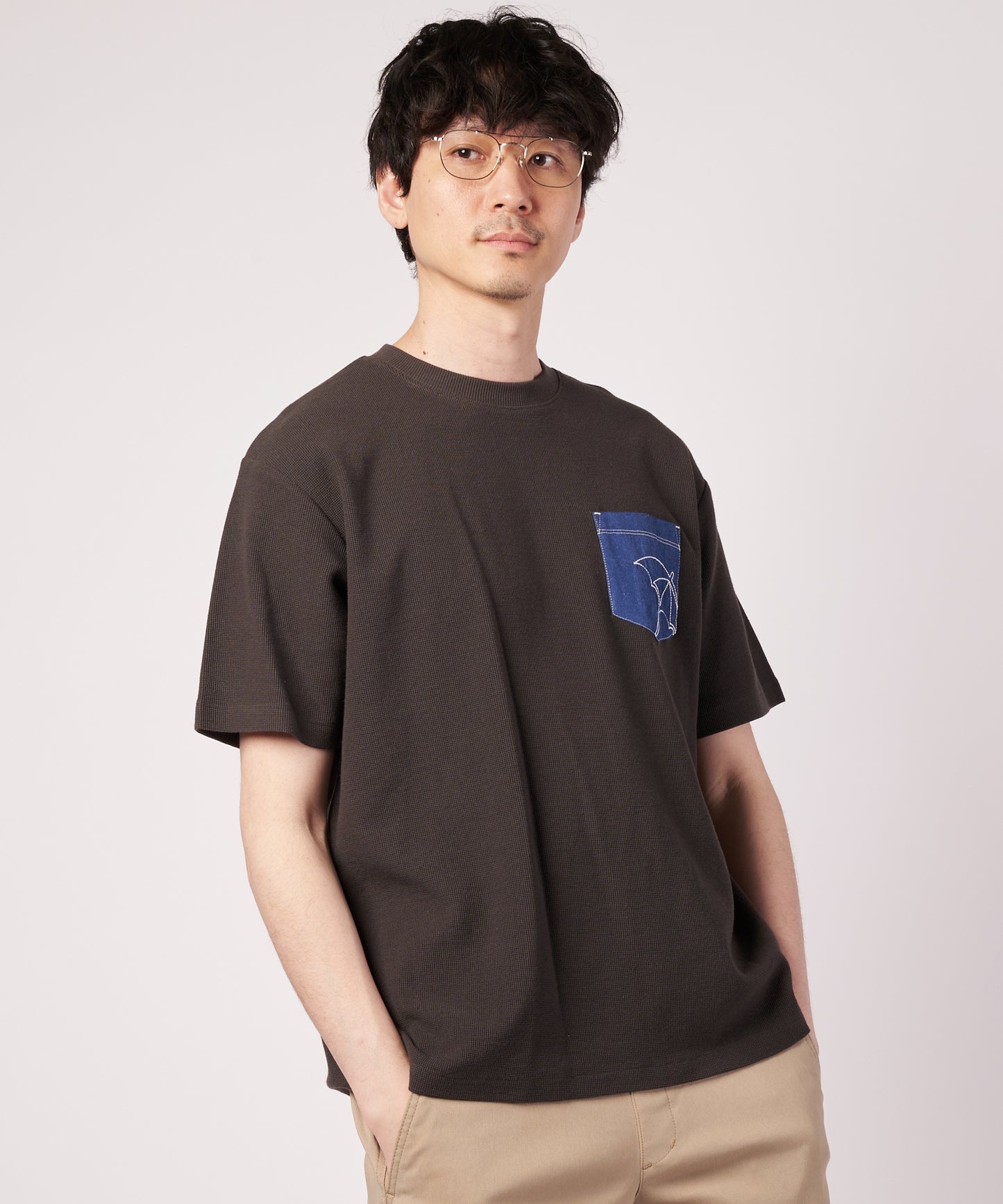 シェア サーフニット 異素材ポケットTシャツ