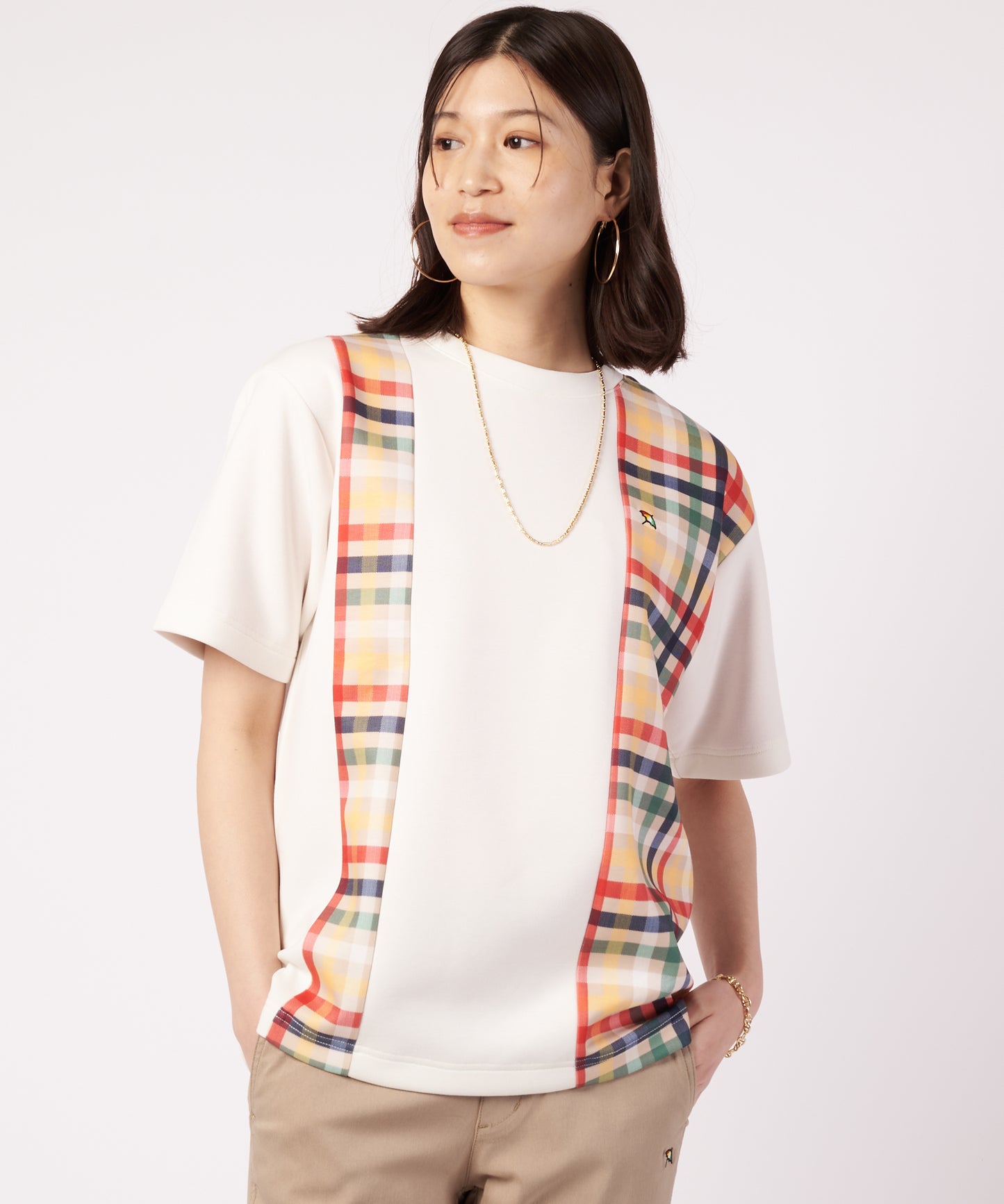 【ポイント5倍】シェア パーマーチェック ドッキング Tシャツ