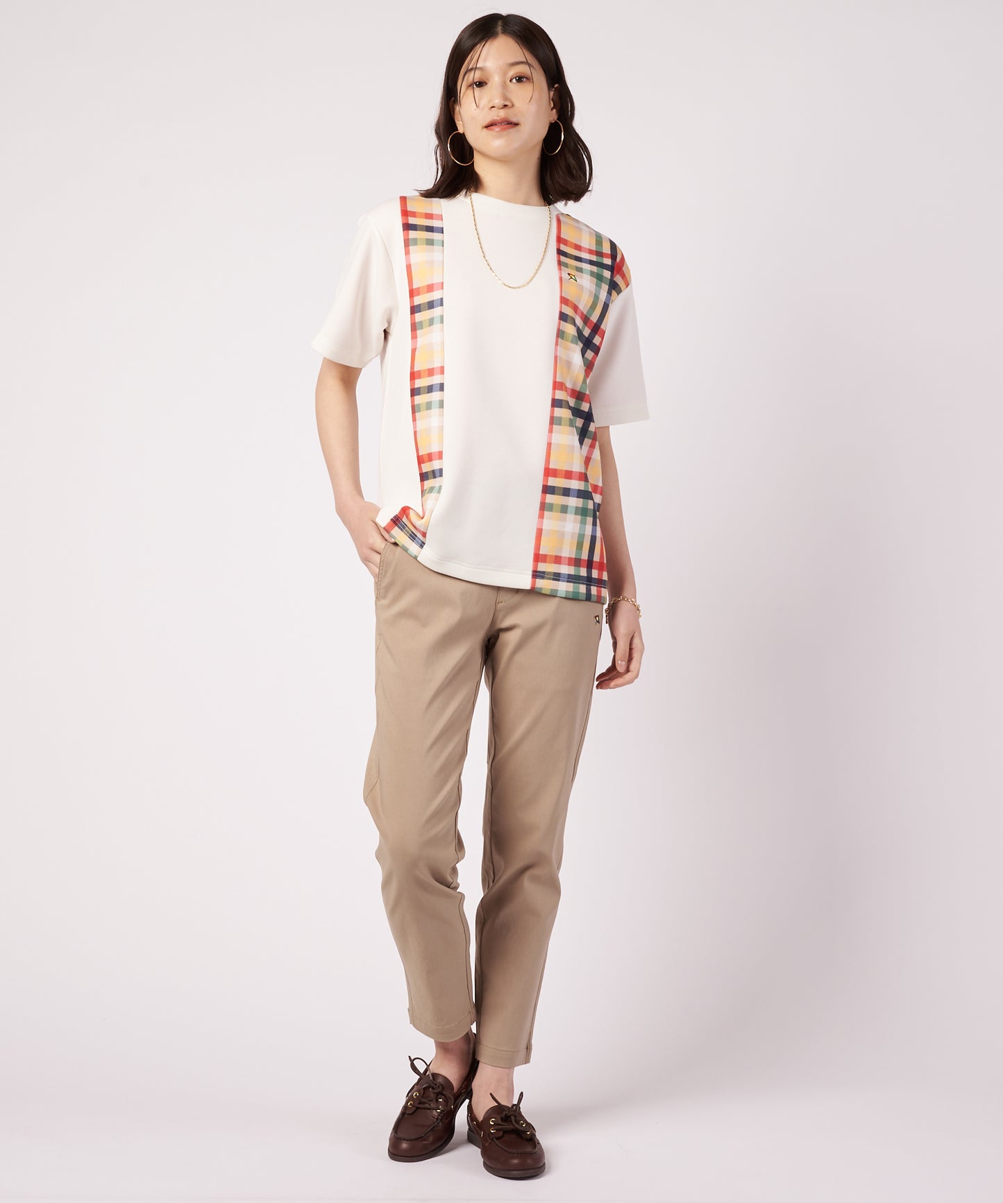 【ポイント5倍】シェア パーマーチェック ドッキング Tシャツ