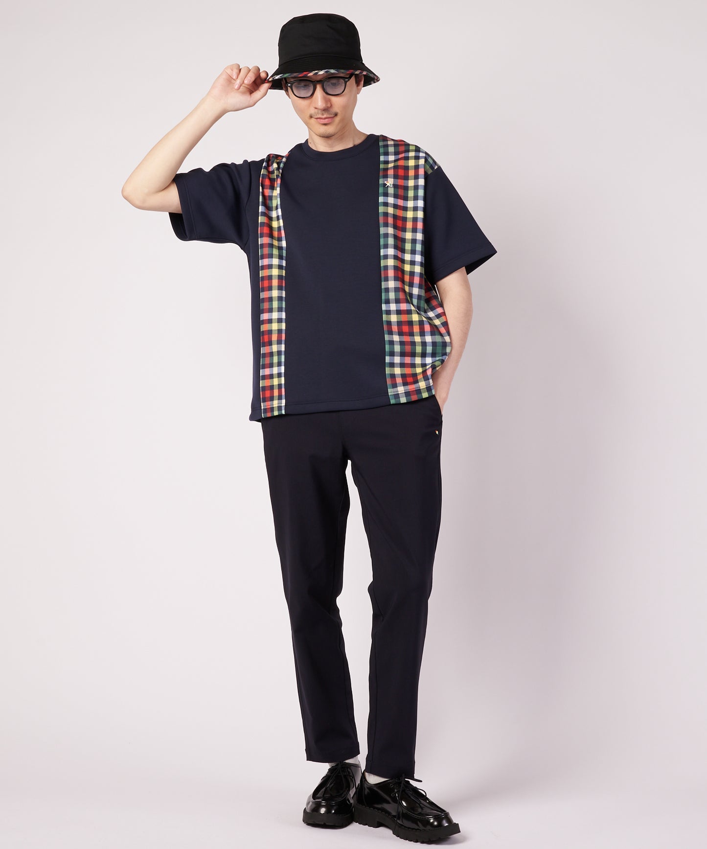 【ポイント5倍】シェア パーマーチェック ドッキング Tシャツ