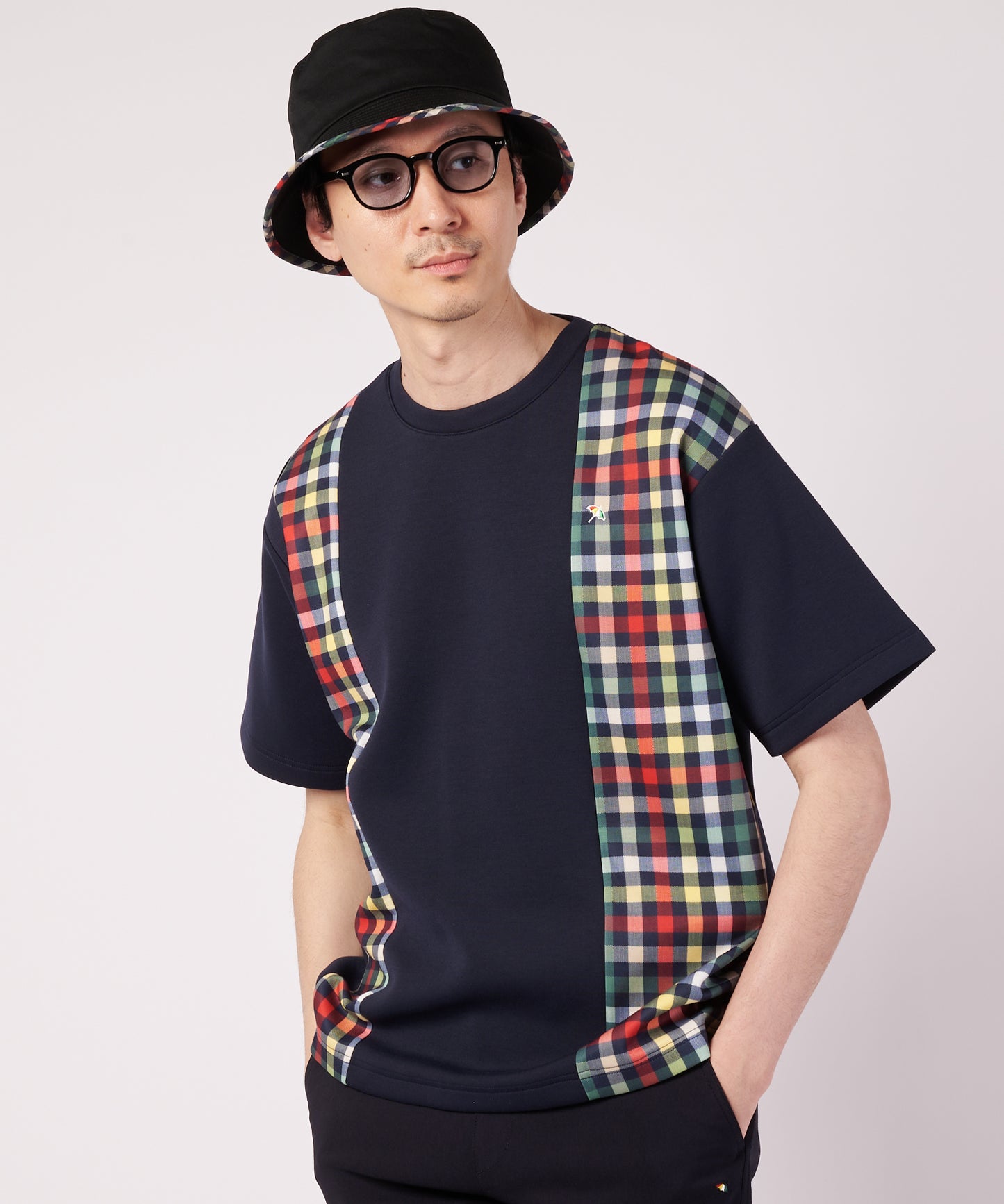 【ポイント5倍】シェア パーマーチェック ドッキング Tシャツ