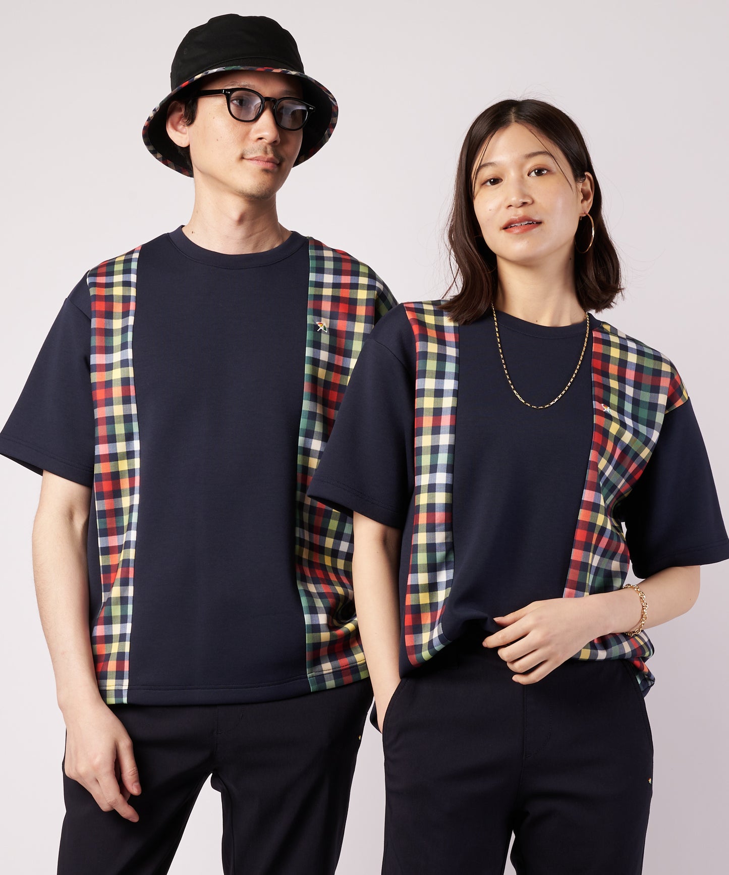 【ポイント5倍】シェア パーマーチェック ドッキング Tシャツ