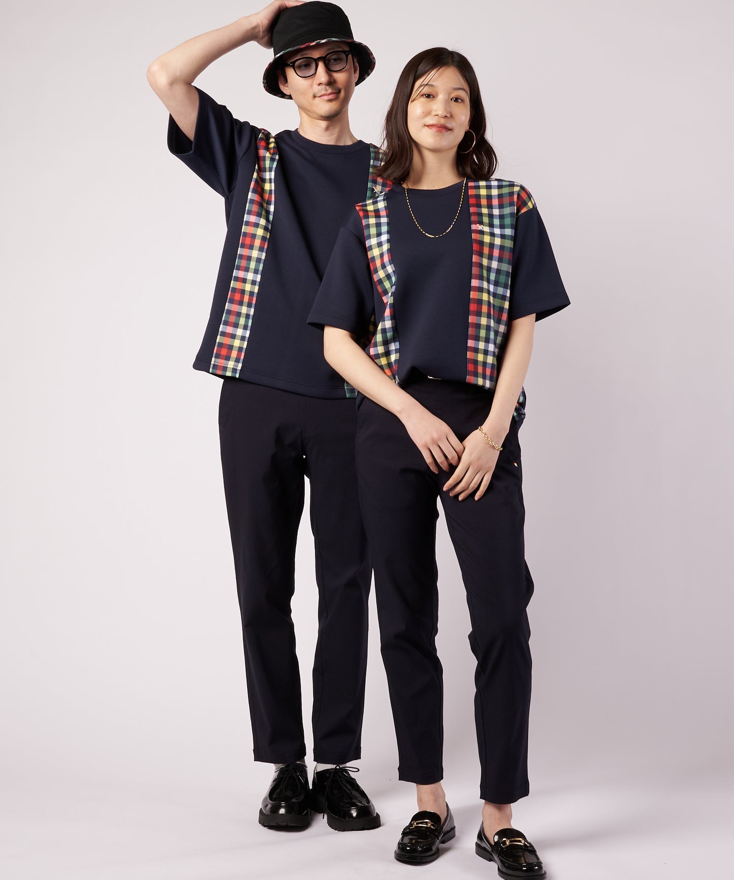 【ポイント5倍】シェア パーマーチェック ドッキング Tシャツ