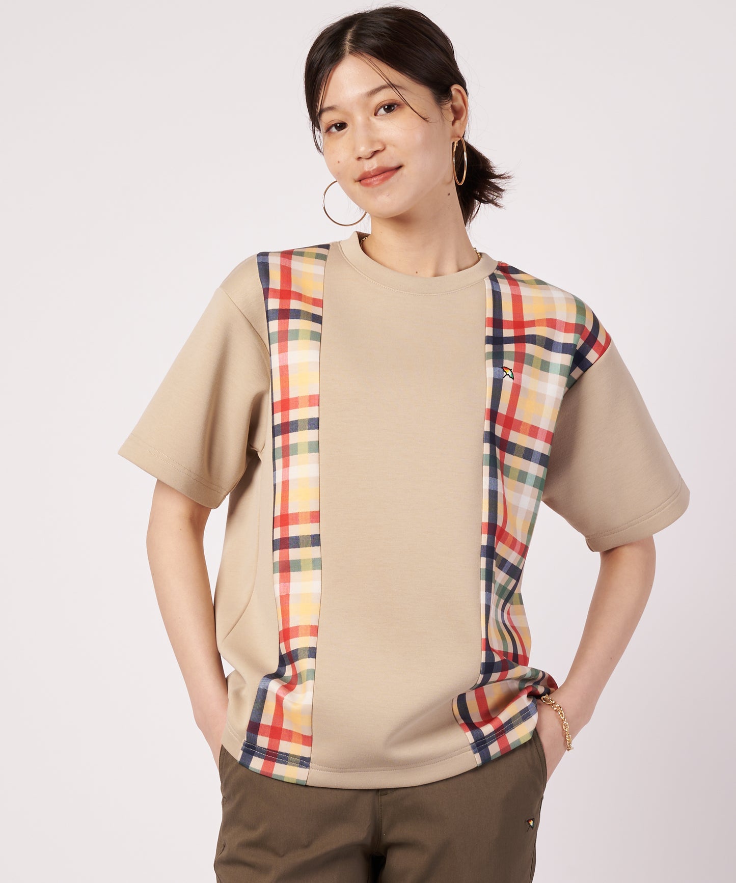 【ポイント5倍】シェア パーマーチェック ドッキング Tシャツ