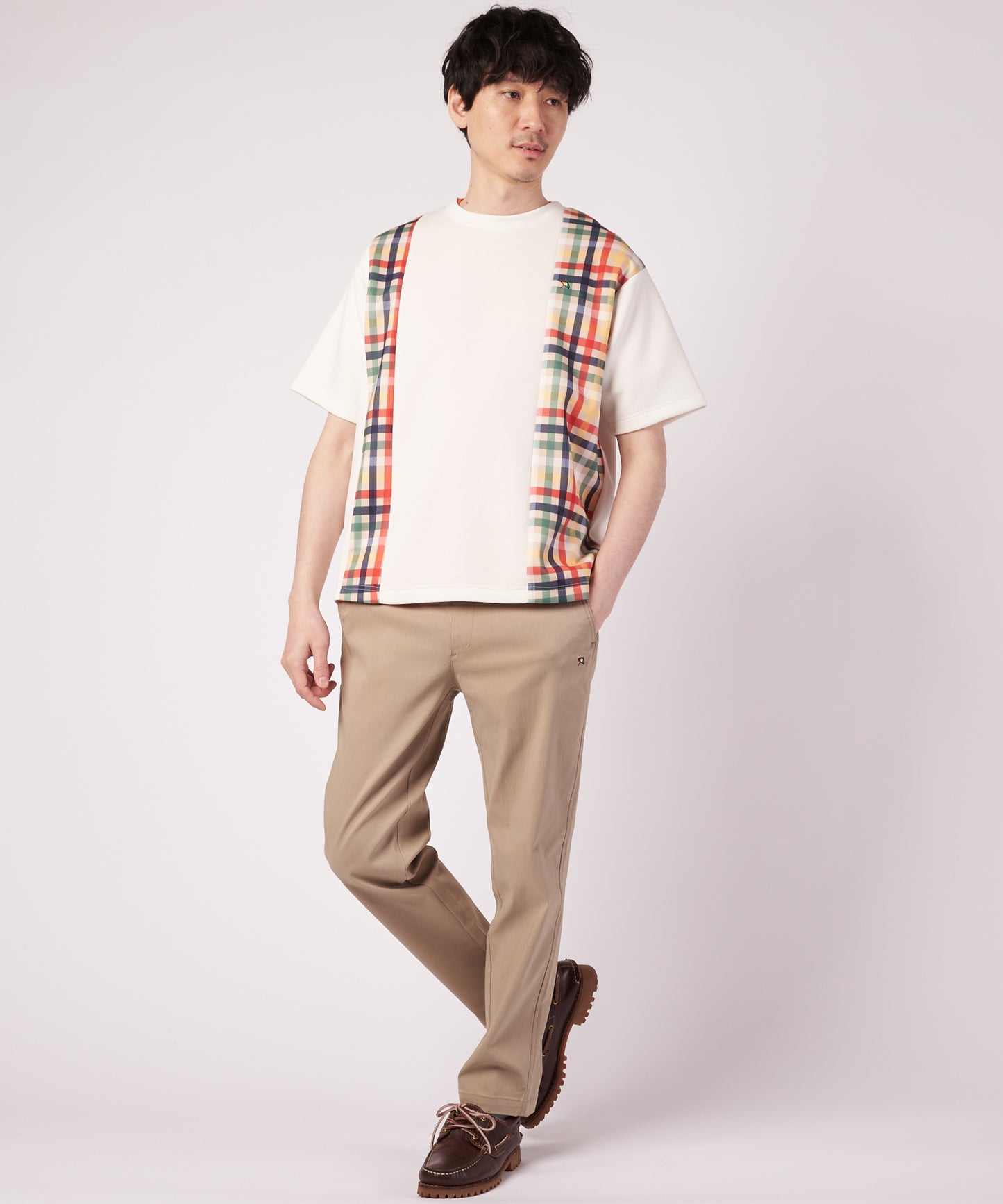 【ポイント5倍】シェア パーマーチェック ドッキング Tシャツ