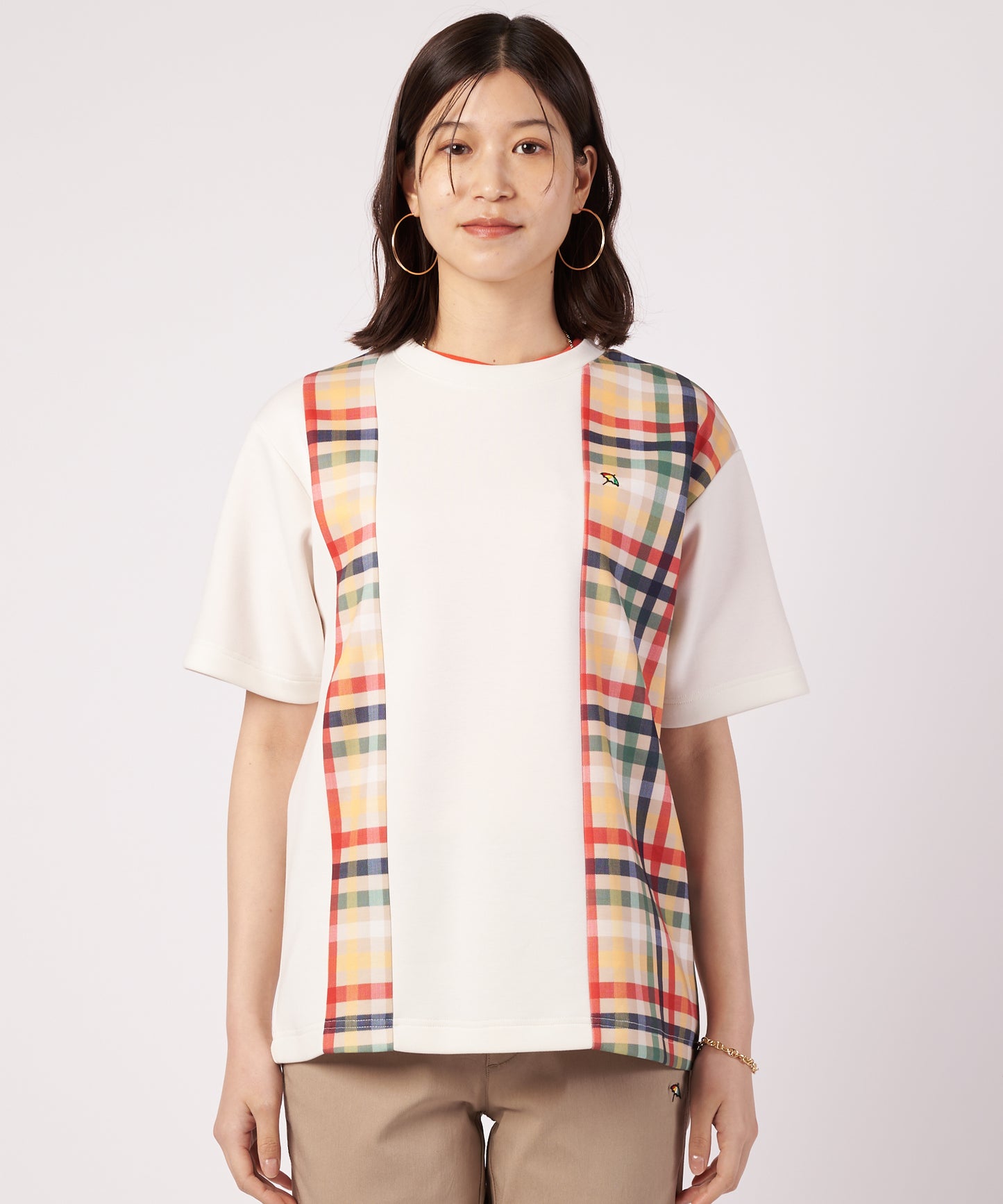 【ポイント5倍】シェア パーマーチェック ドッキング Tシャツ