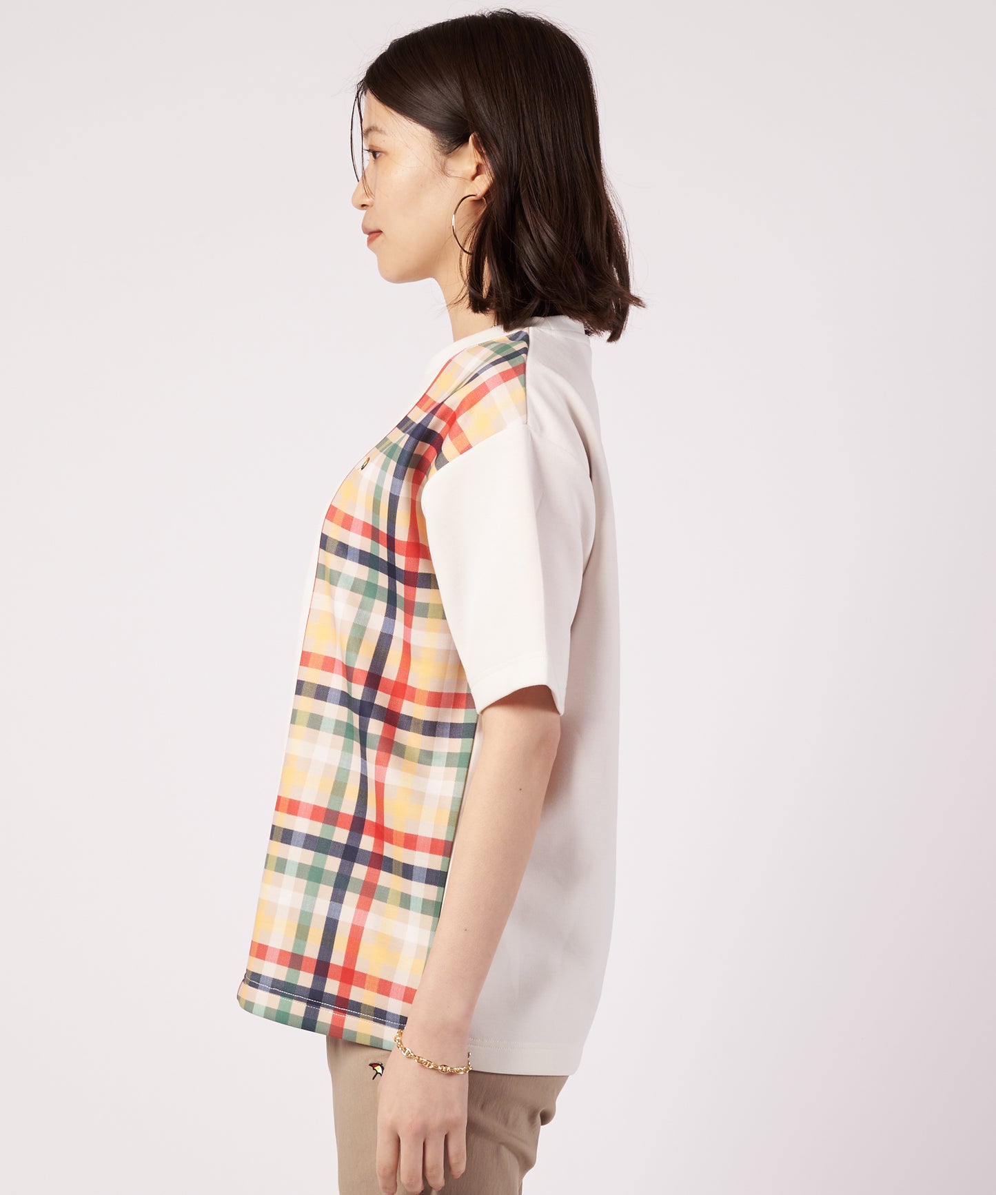 【ポイント5倍】シェア パーマーチェック ドッキング Tシャツ