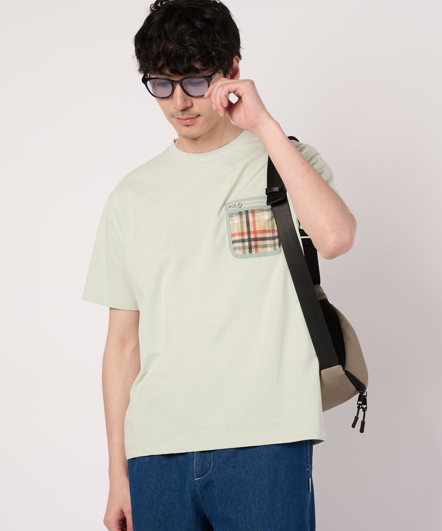 タウン&レジャー　シェア　ポケットメッシュTシャツ
