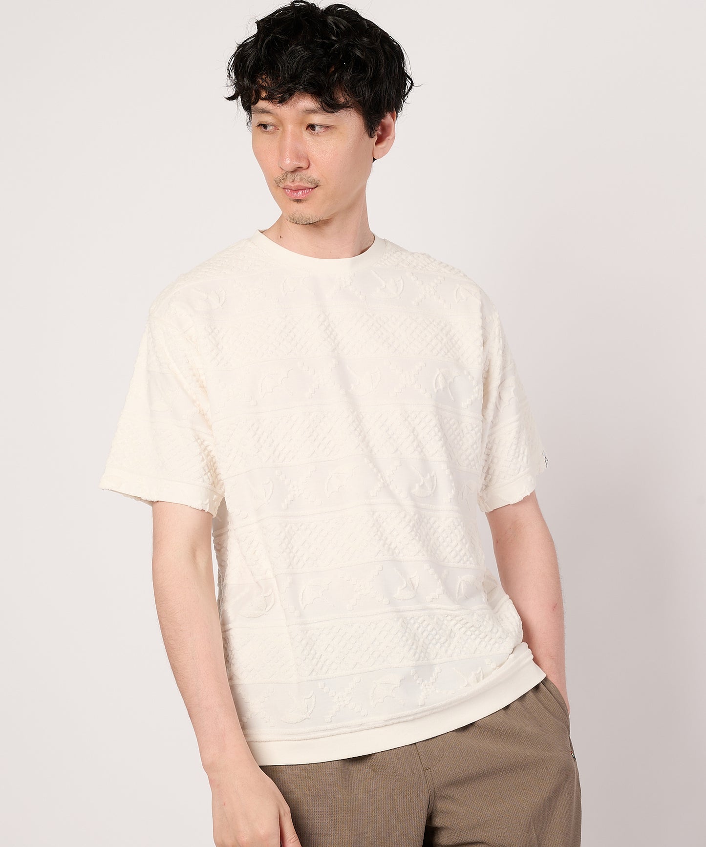 シェア　アンブレラパイルジャガードTシャツ