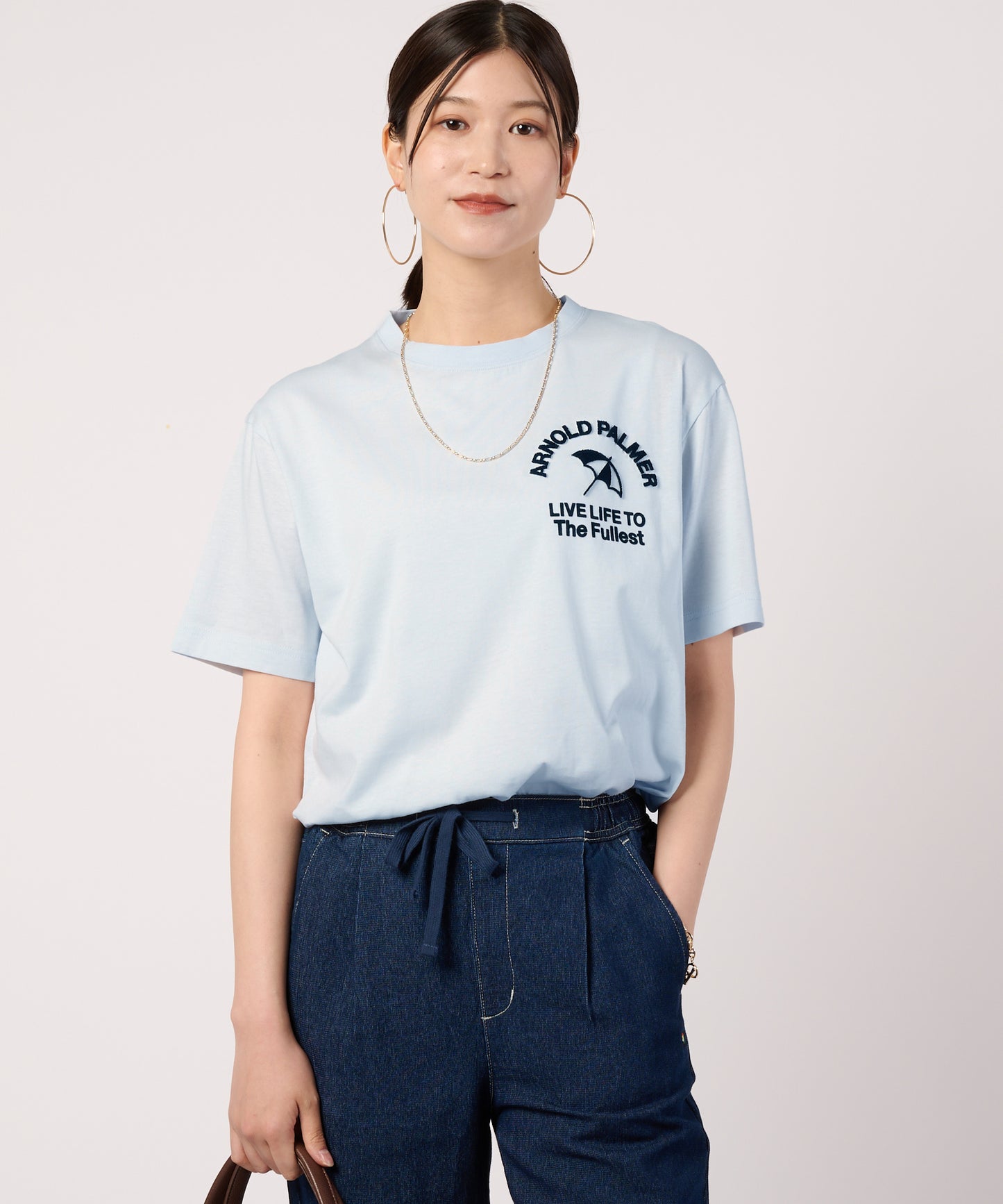 【汗ジミ防止】シェア　サガラ刺繍ロゴTシャツ