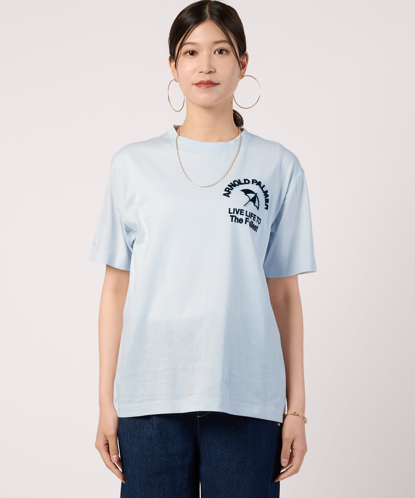 【汗ジミ防止】シェア　サガラ刺繍ロゴTシャツ