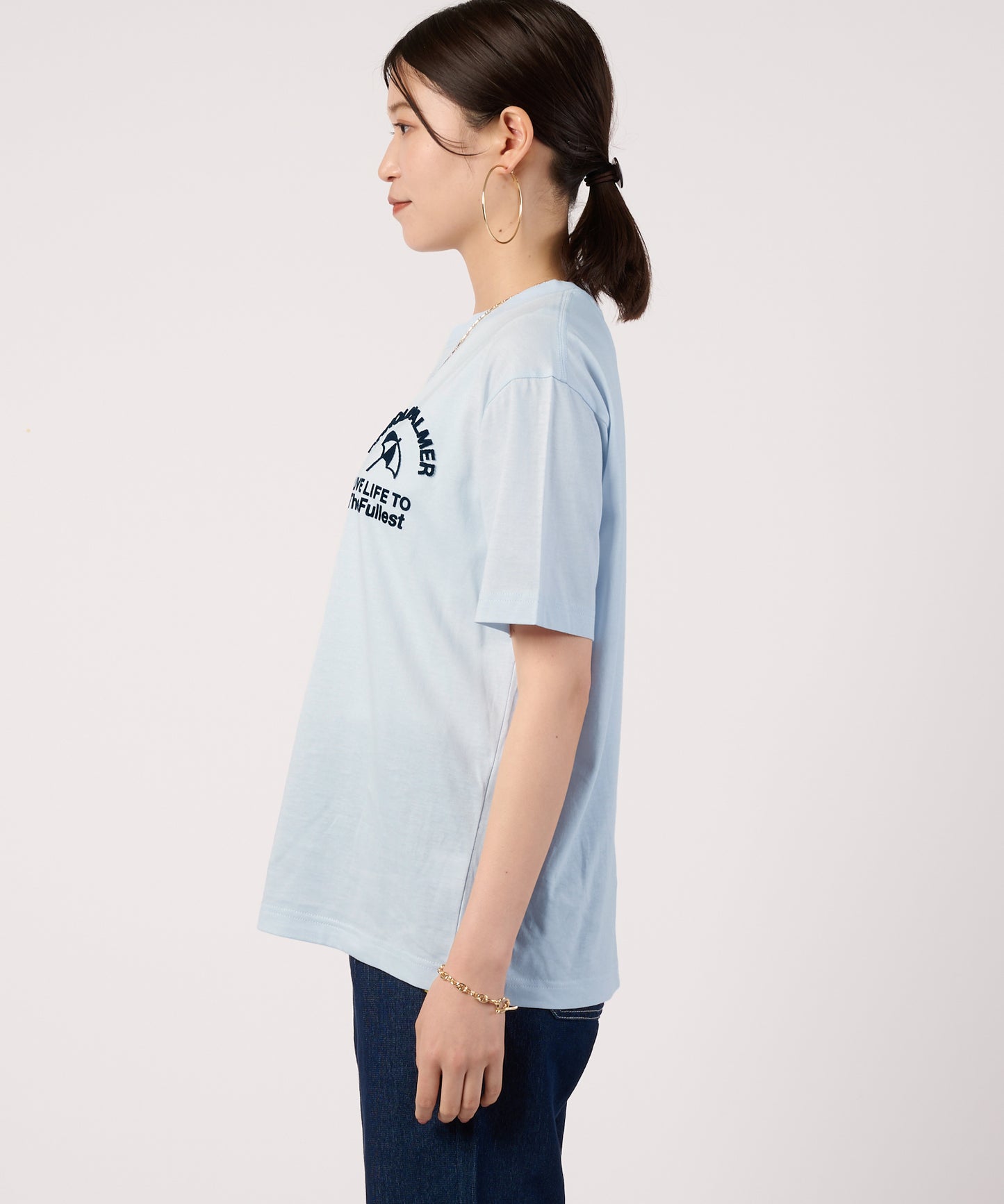 【汗ジミ防止】シェア　サガラ刺繍ロゴTシャツ