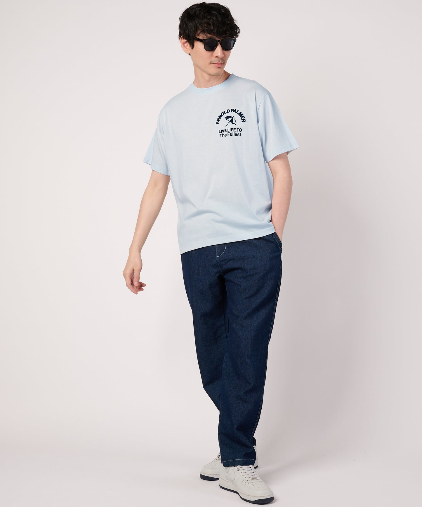 【汗ジミ防止】シェア　サガラ刺繍ロゴTシャツ