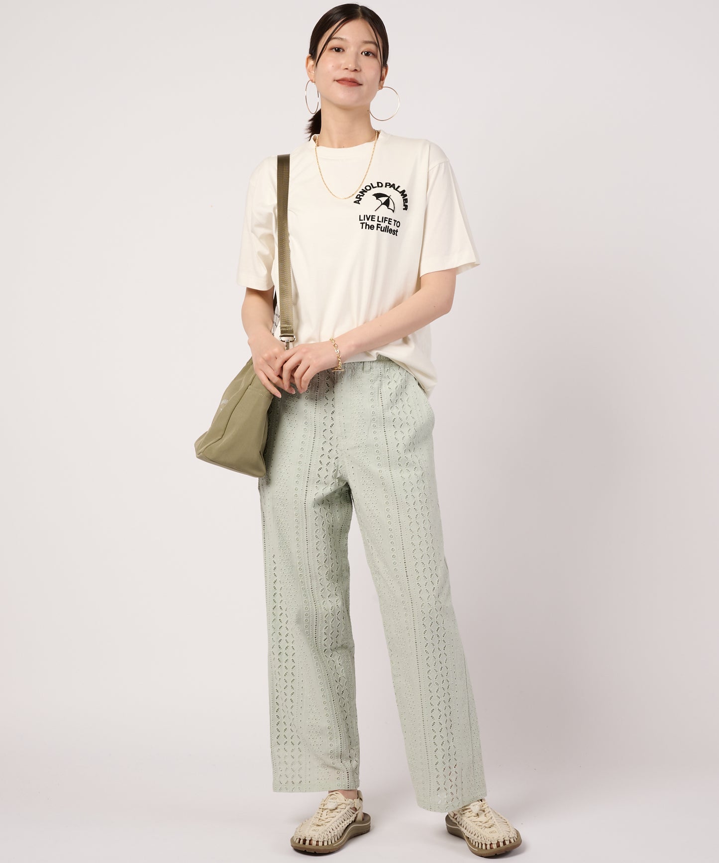 【汗ジミ防止】シェア　サガラ刺繍ロゴTシャツ