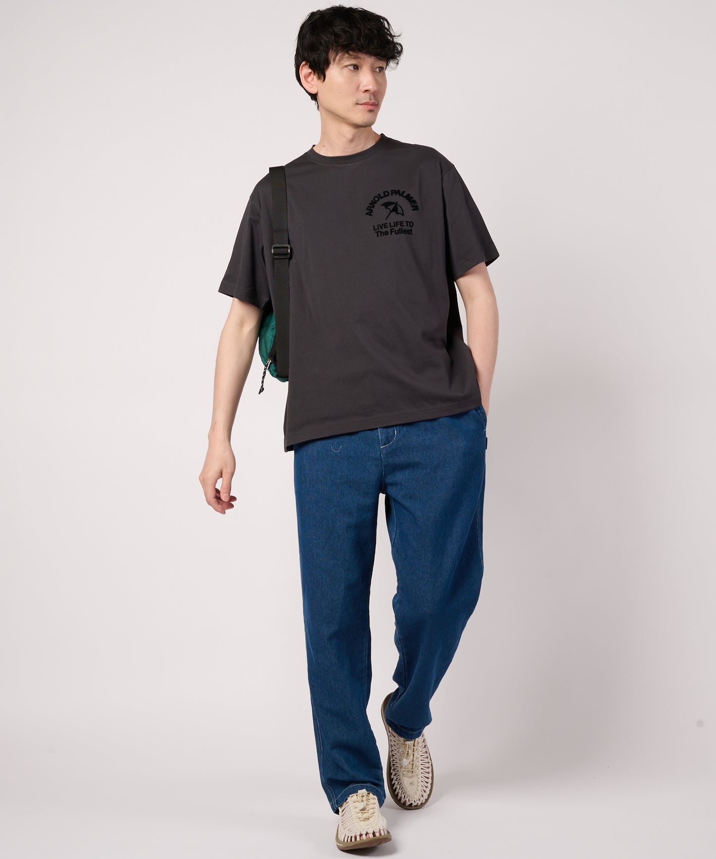 【汗ジミ防止】シェア　サガラ刺繍ロゴTシャツ