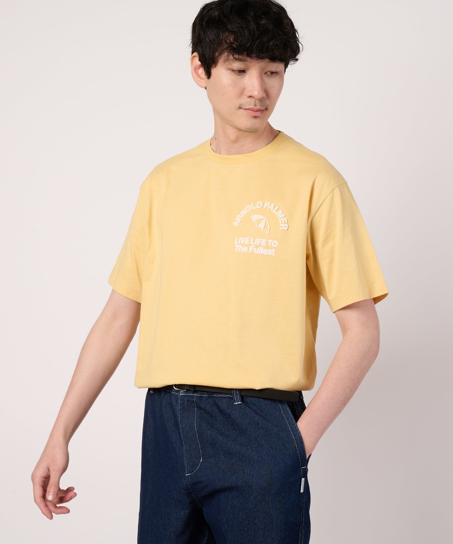 【汗ジミ防止】シェア　サガラ刺繍ロゴTシャツ