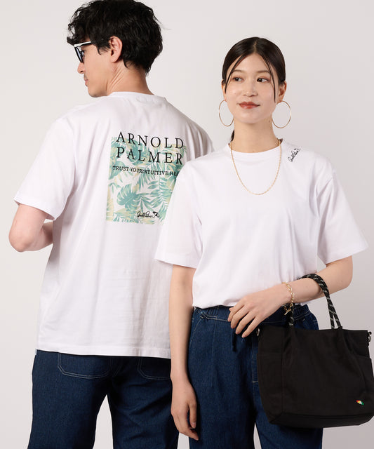 Arnold Palmer　 シェア　リゾート柄ボックスロゴTシャツ