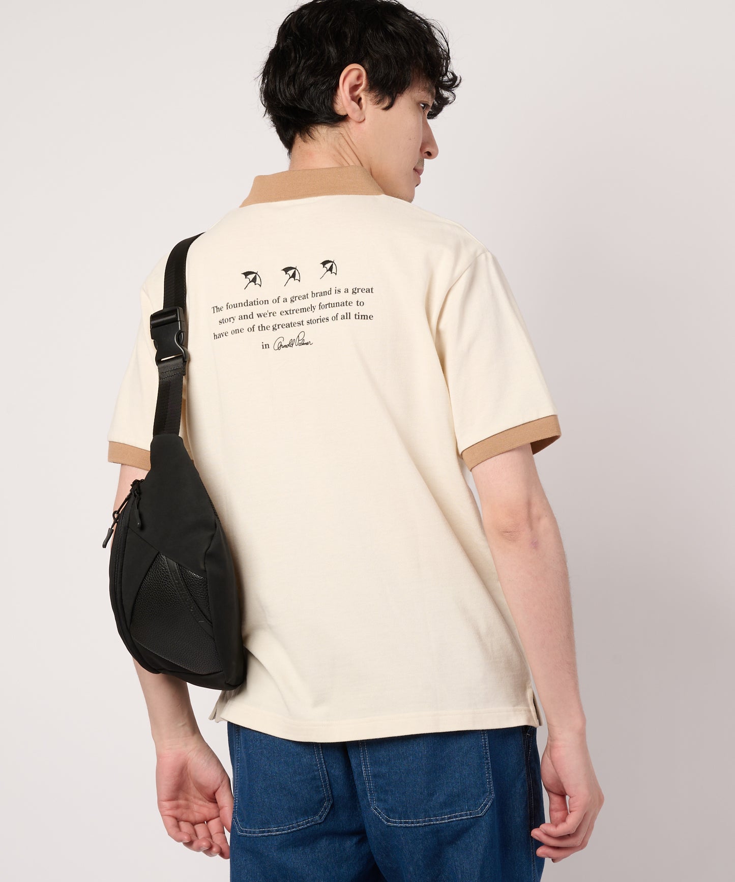 シェア　アソートグラフィック　リンガーポロシャツ