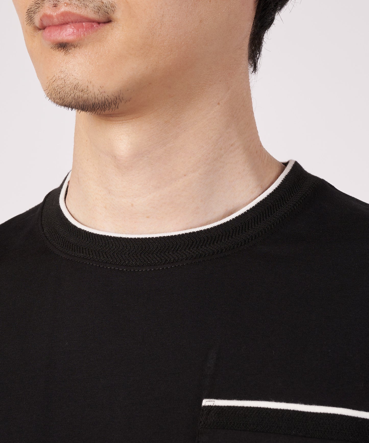 プレーティング 天竺 ジャガードリブ Tシャツ