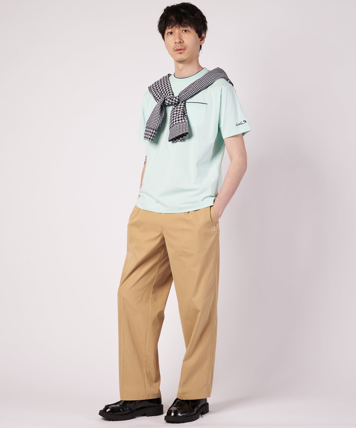 プレーティング 天竺 ジャガードリブ Tシャツ