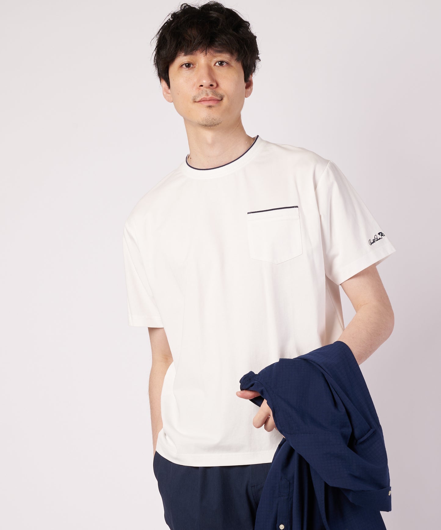 プレーティング 天竺 ジャガードリブ Tシャツ