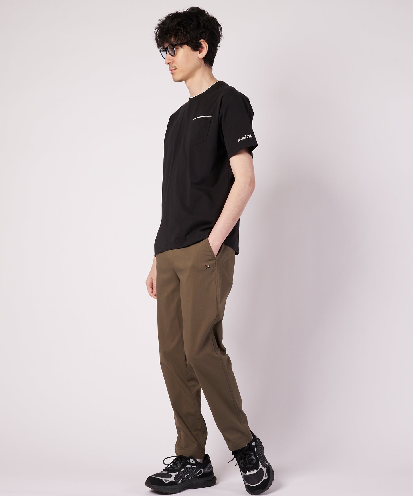 プレーティング 天竺 ジャガードリブ Tシャツ