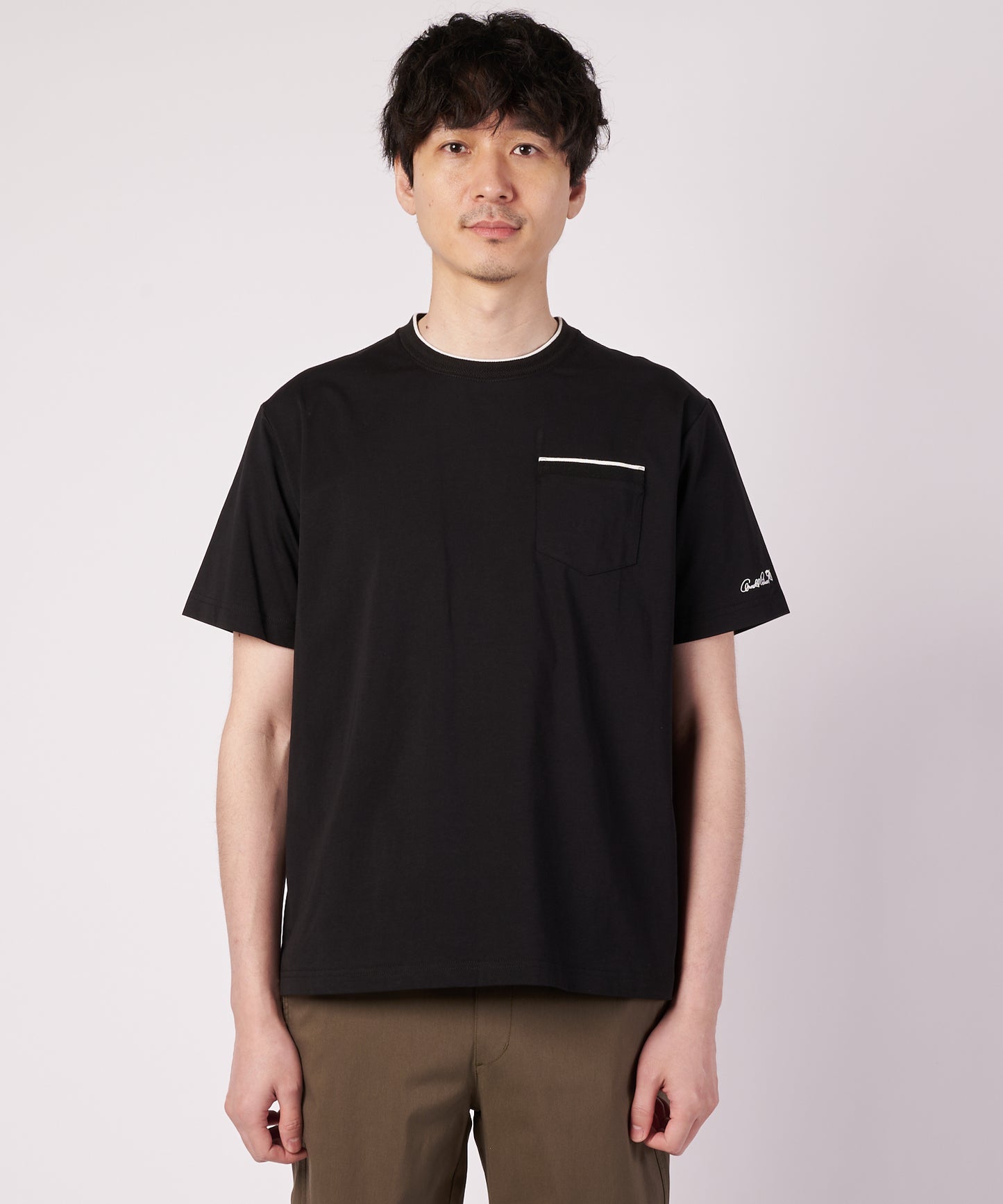 プレーティング 天竺 ジャガードリブ Tシャツ