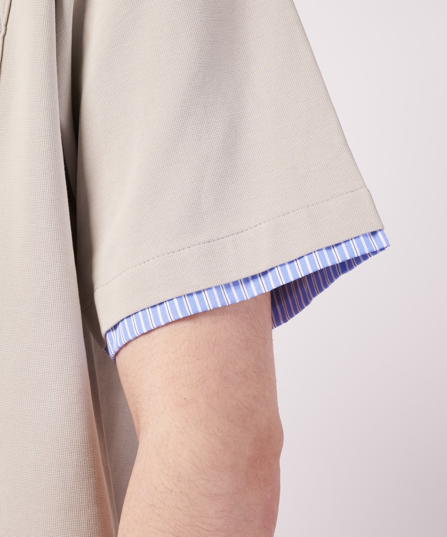 ミラノリブ 布帛レイヤード Tシャツ