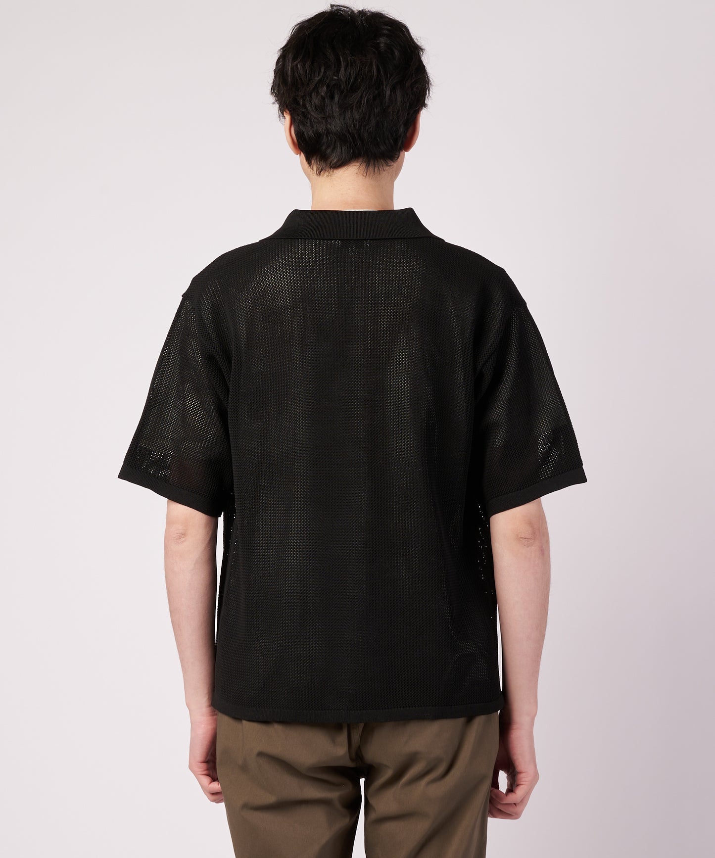 メッシュニット シャツカーディガン + Tシャツ セット