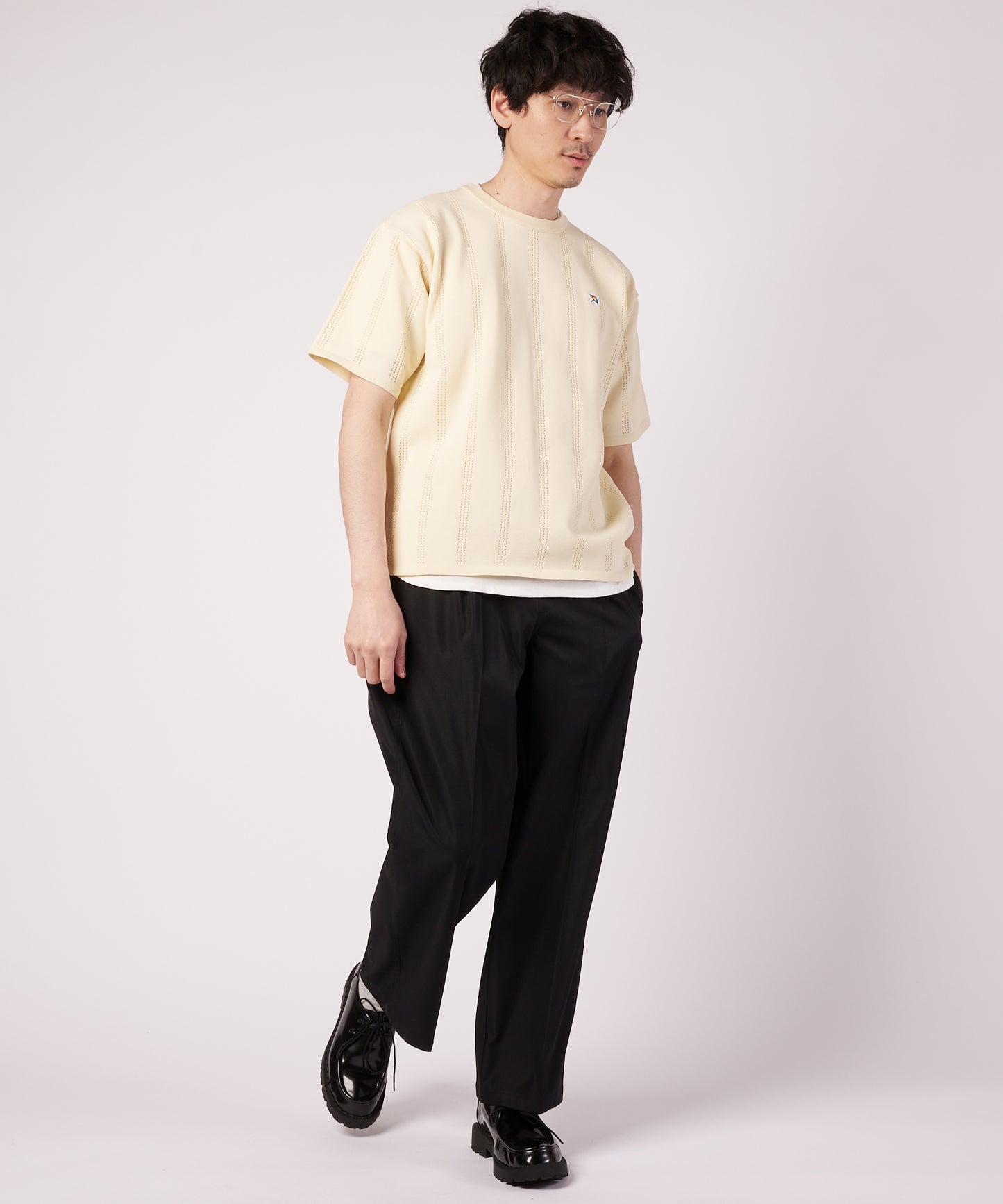 アイレットニット プルオーバー + Tシャツ セット