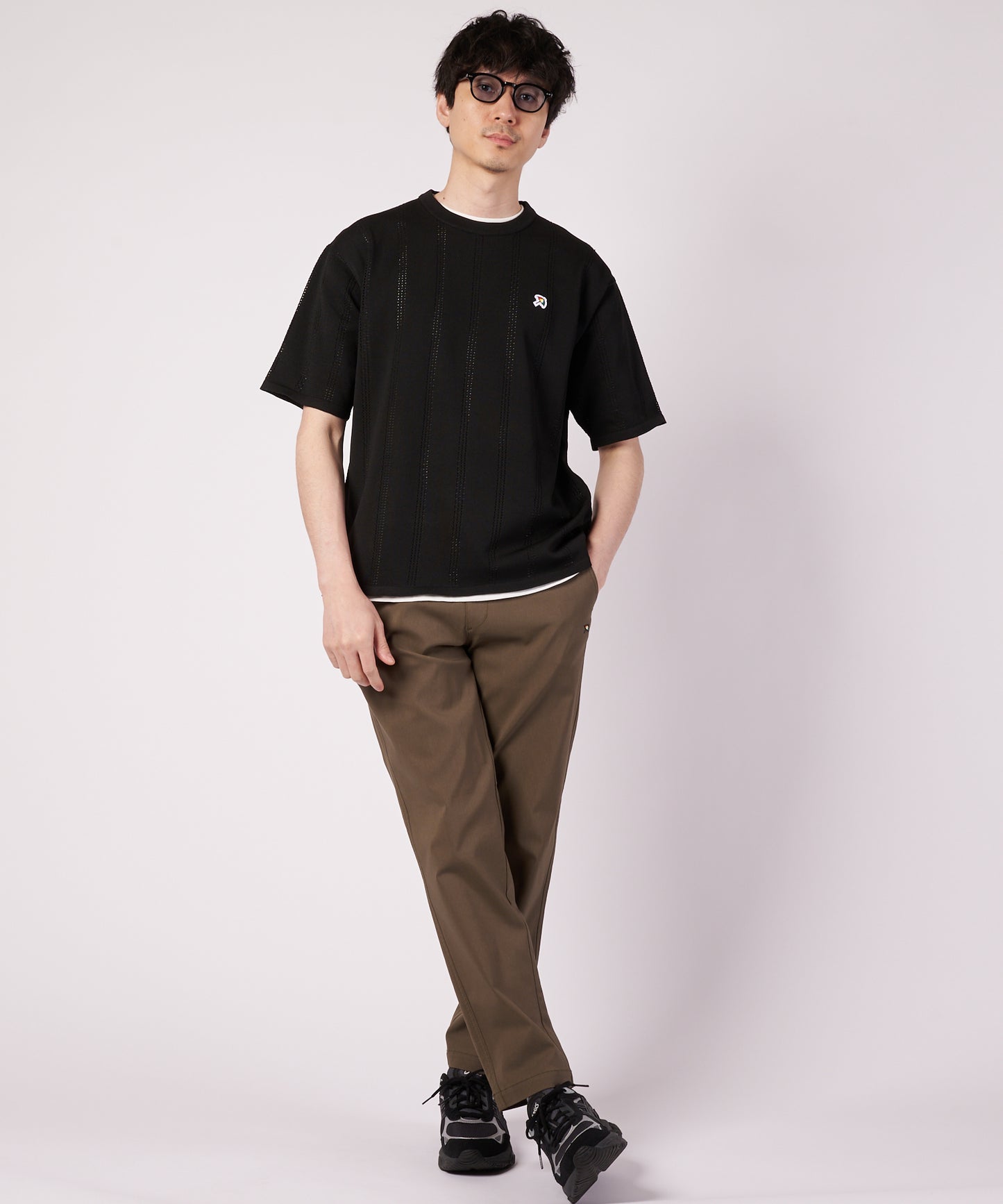 アイレットニット プルオーバー + Tシャツ セット
