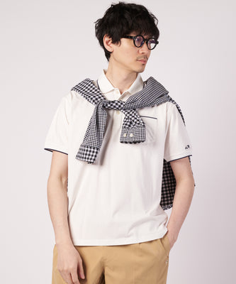 プレーティング 天竺 ジャガードリブ ポロシャツ