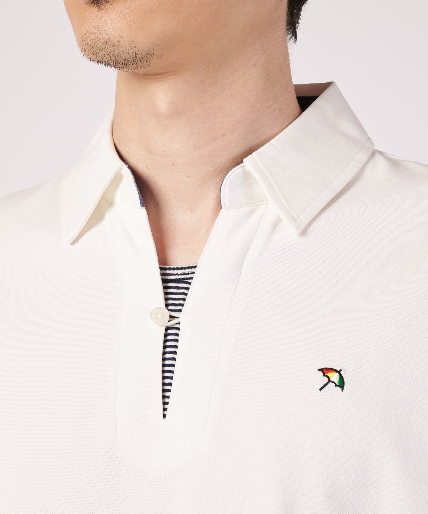 ミラノリブ フェイクレイヤード ポロシャツ