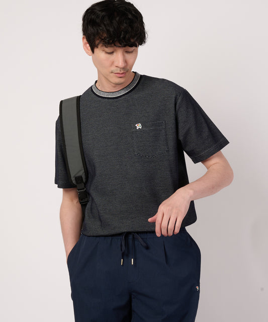 Arnold Palmer　ハニカムボーダー　ジャガードリブTシャツ