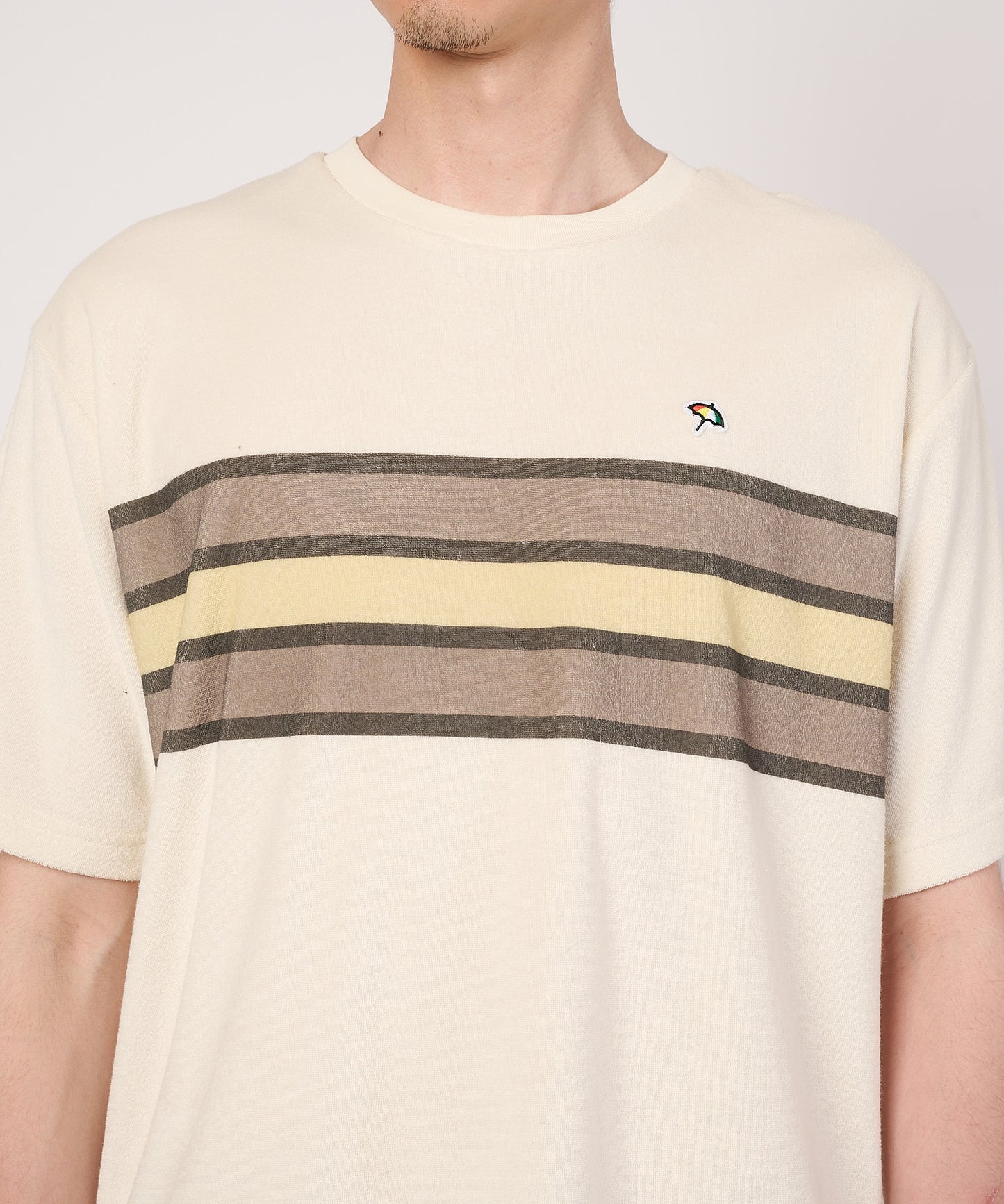 パイルパネルボーダーTシャツ