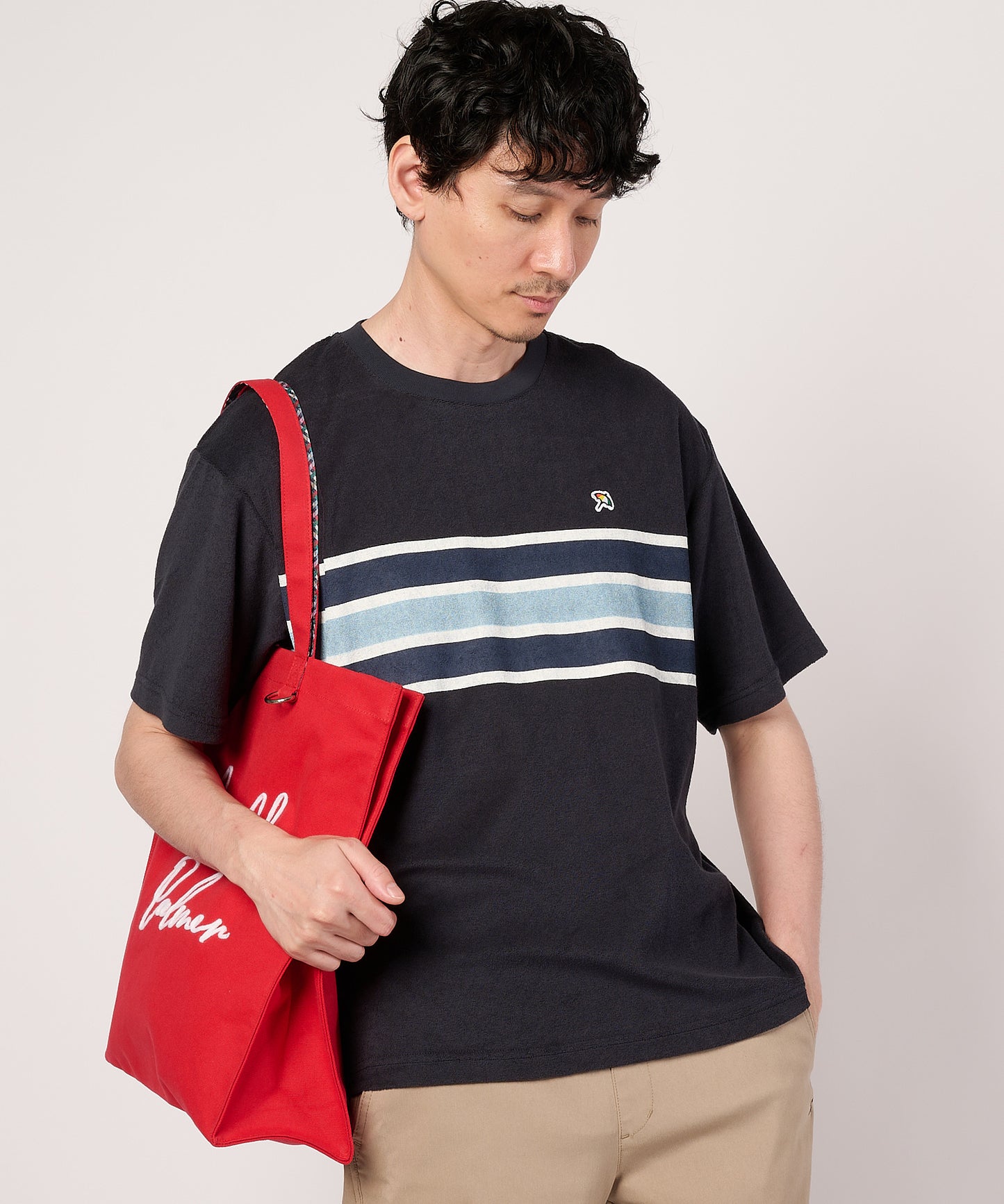 パイルパネルボーダーTシャツ