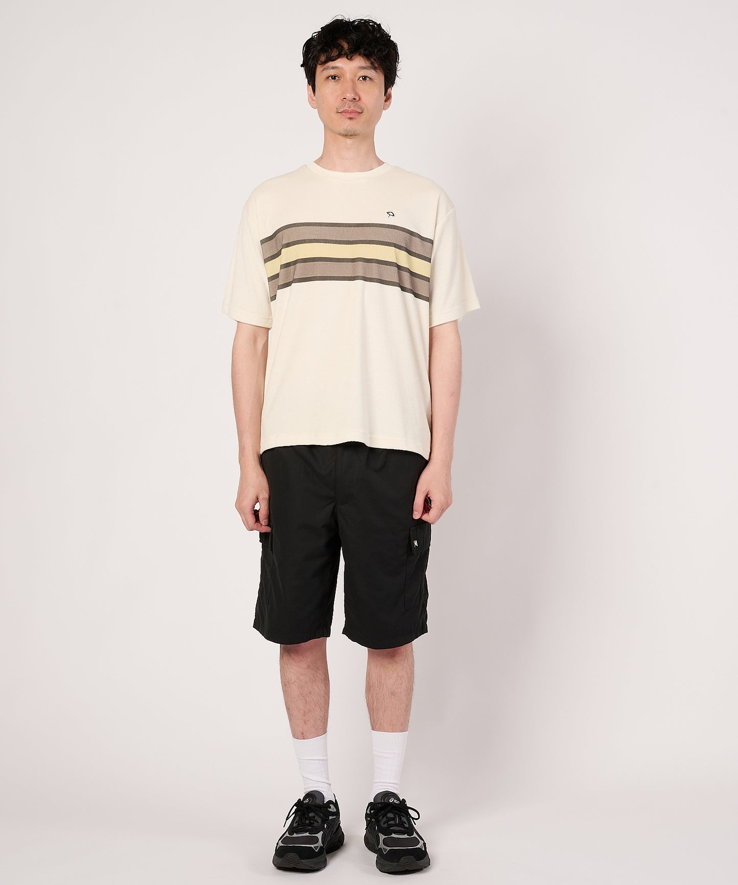 パイルパネルボーダーTシャツ