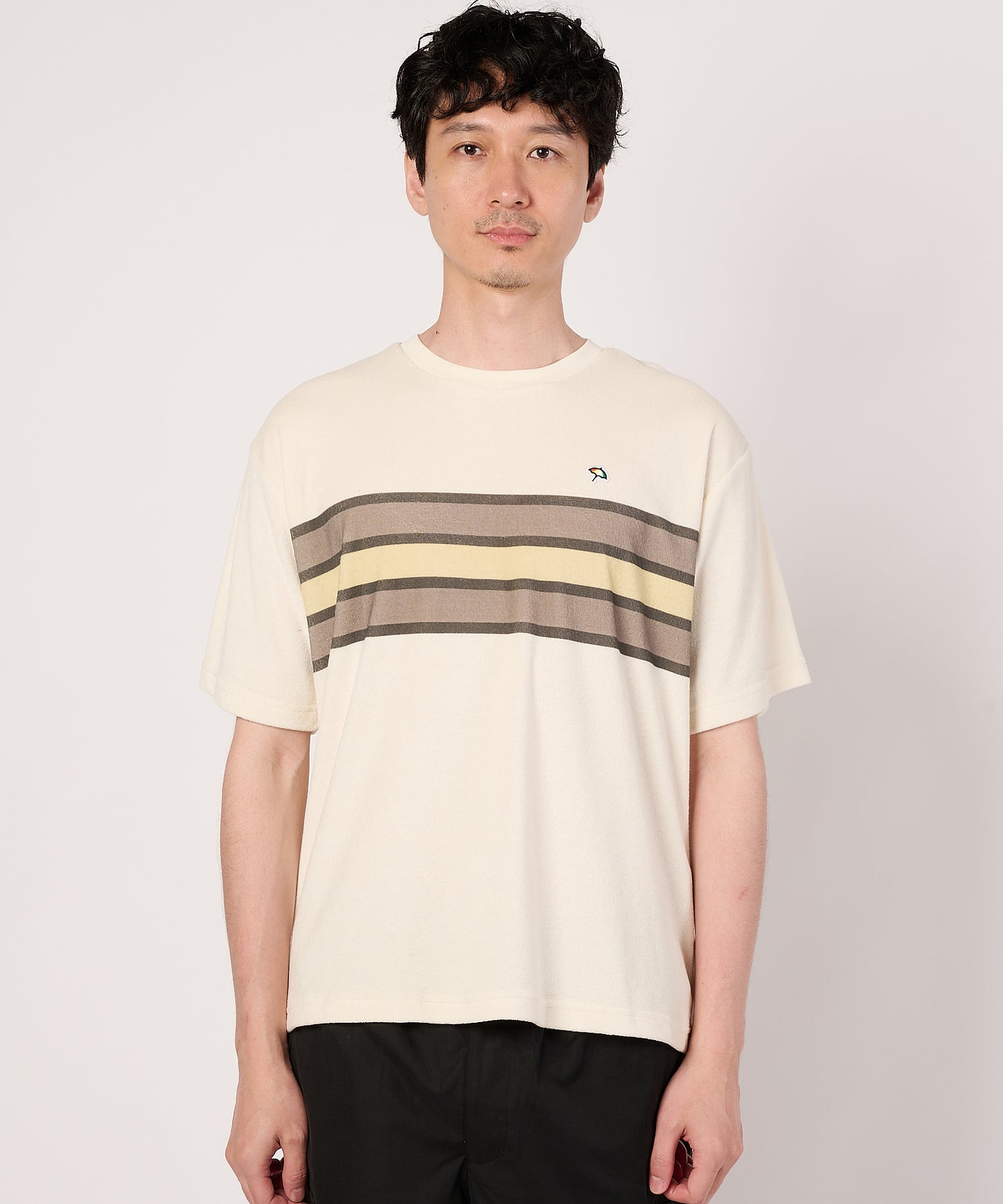 パイルパネルボーダーTシャツ