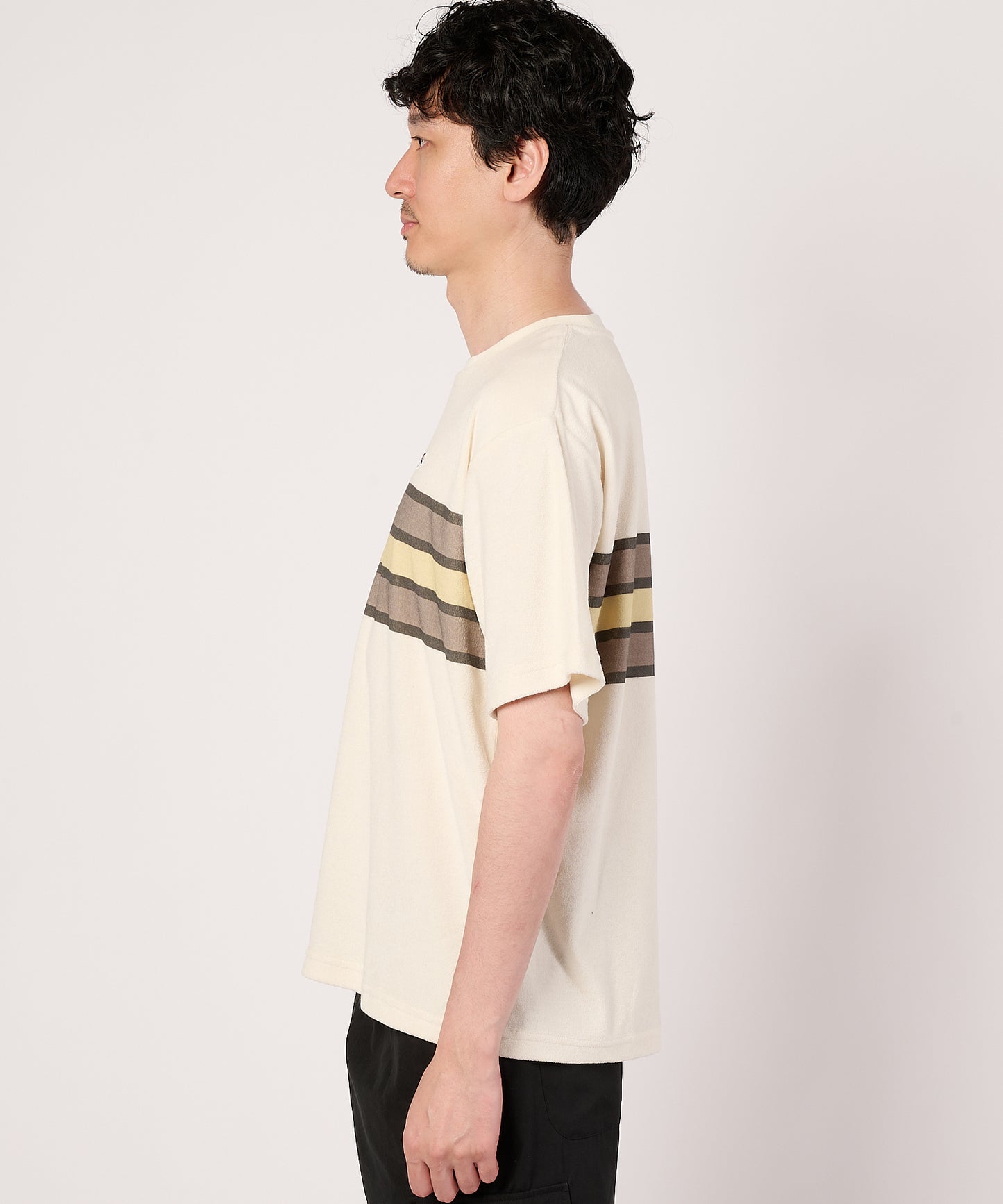 パイルパネルボーダーTシャツ