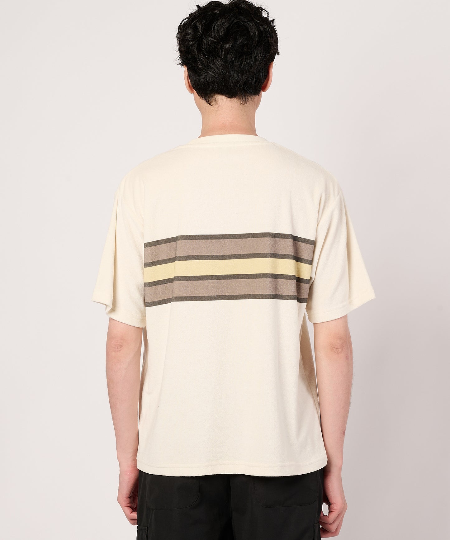 パイルパネルボーダーTシャツ