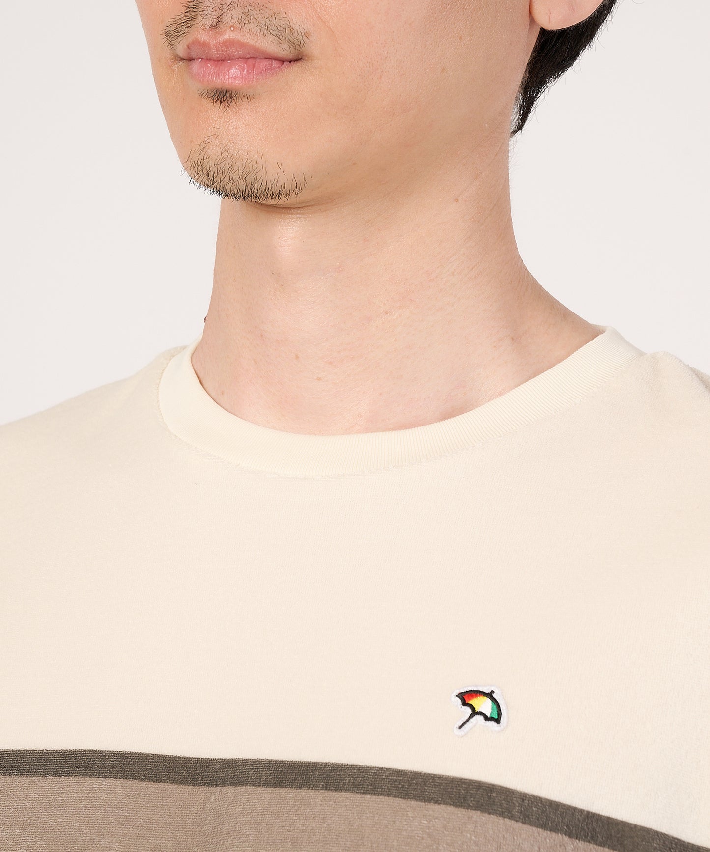 パイルパネルボーダーTシャツ