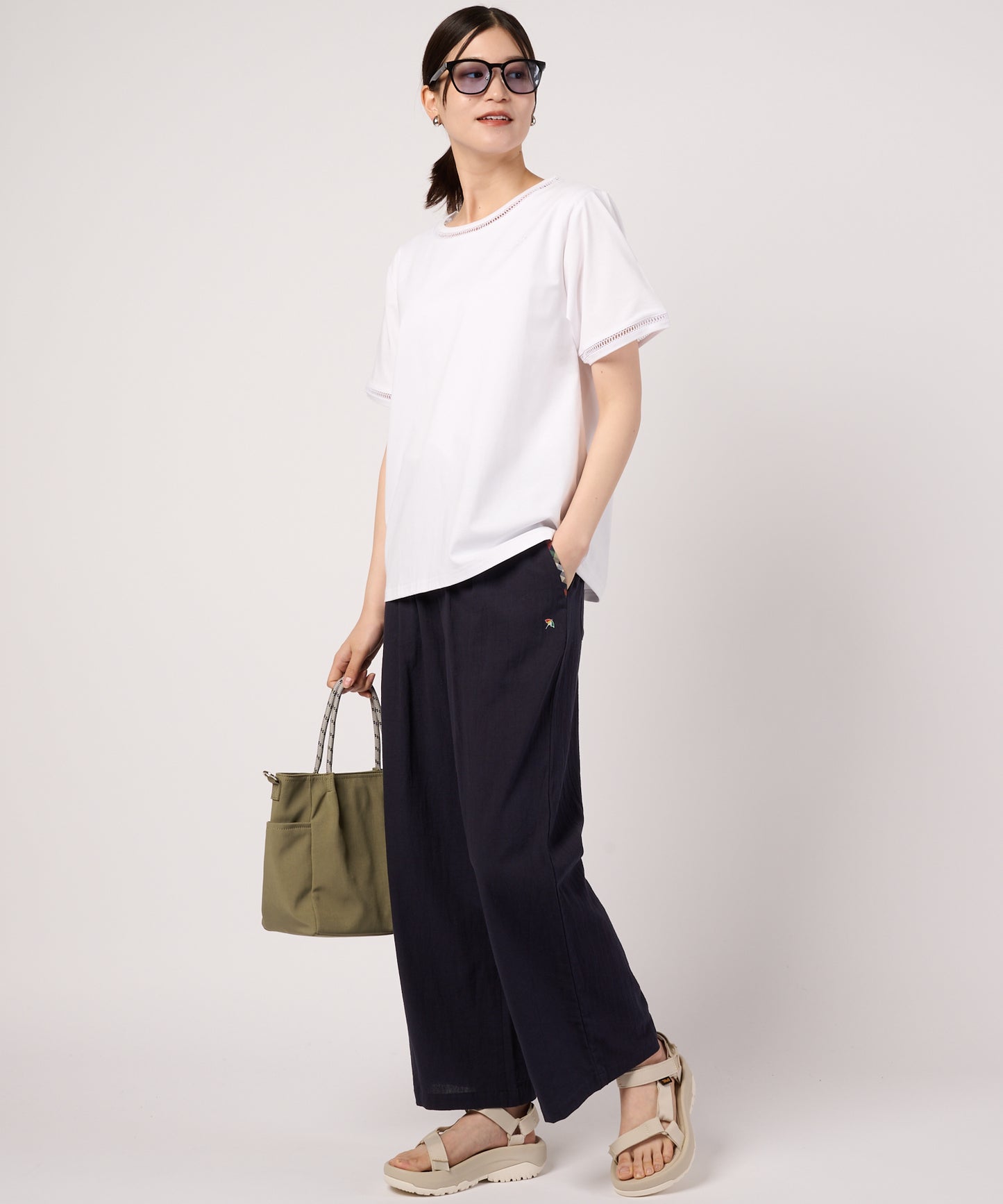はしごレーストリム　半袖Tシャツ
