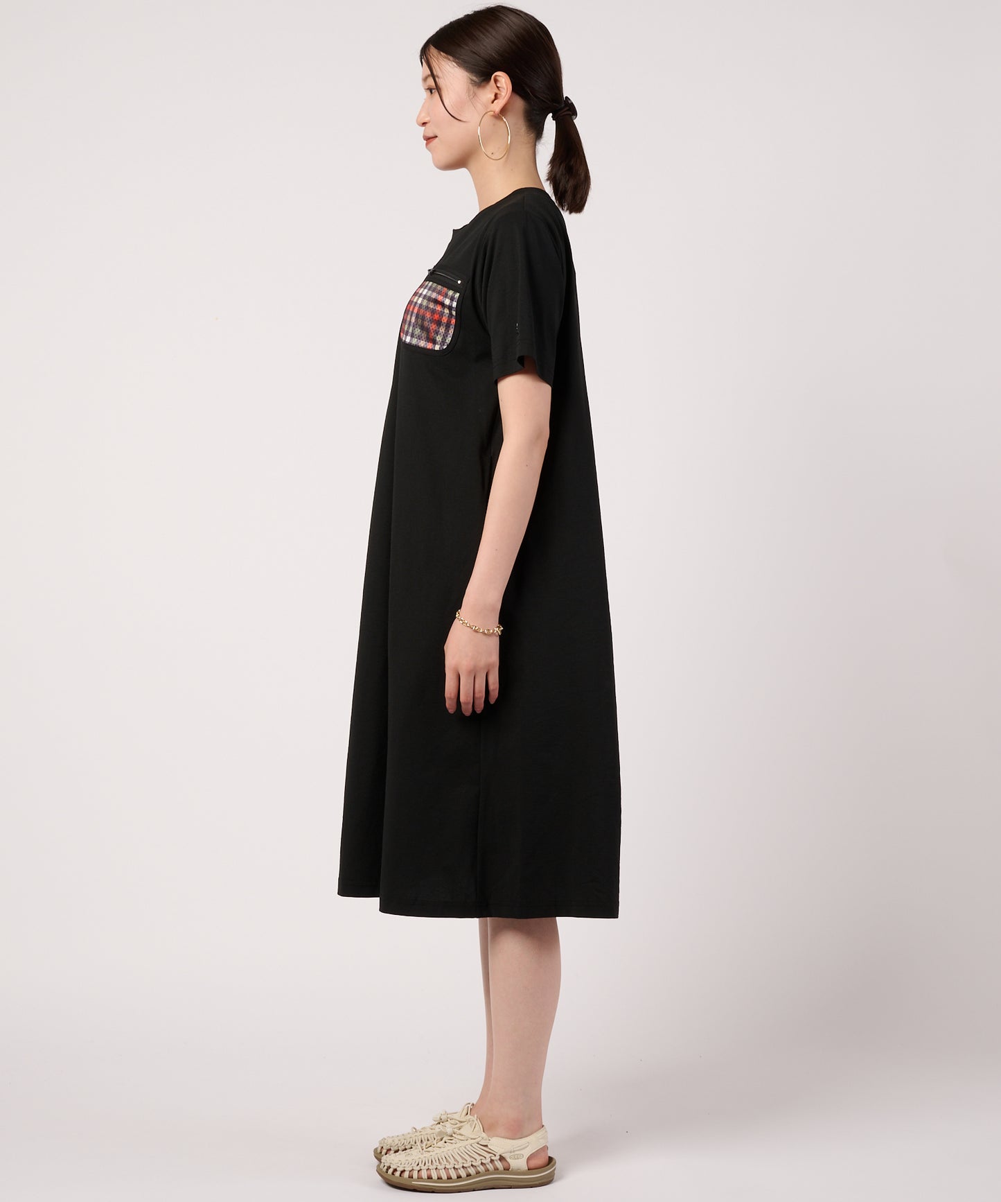 タウン&レジャー　ポケットメッシュTシャツワンピース