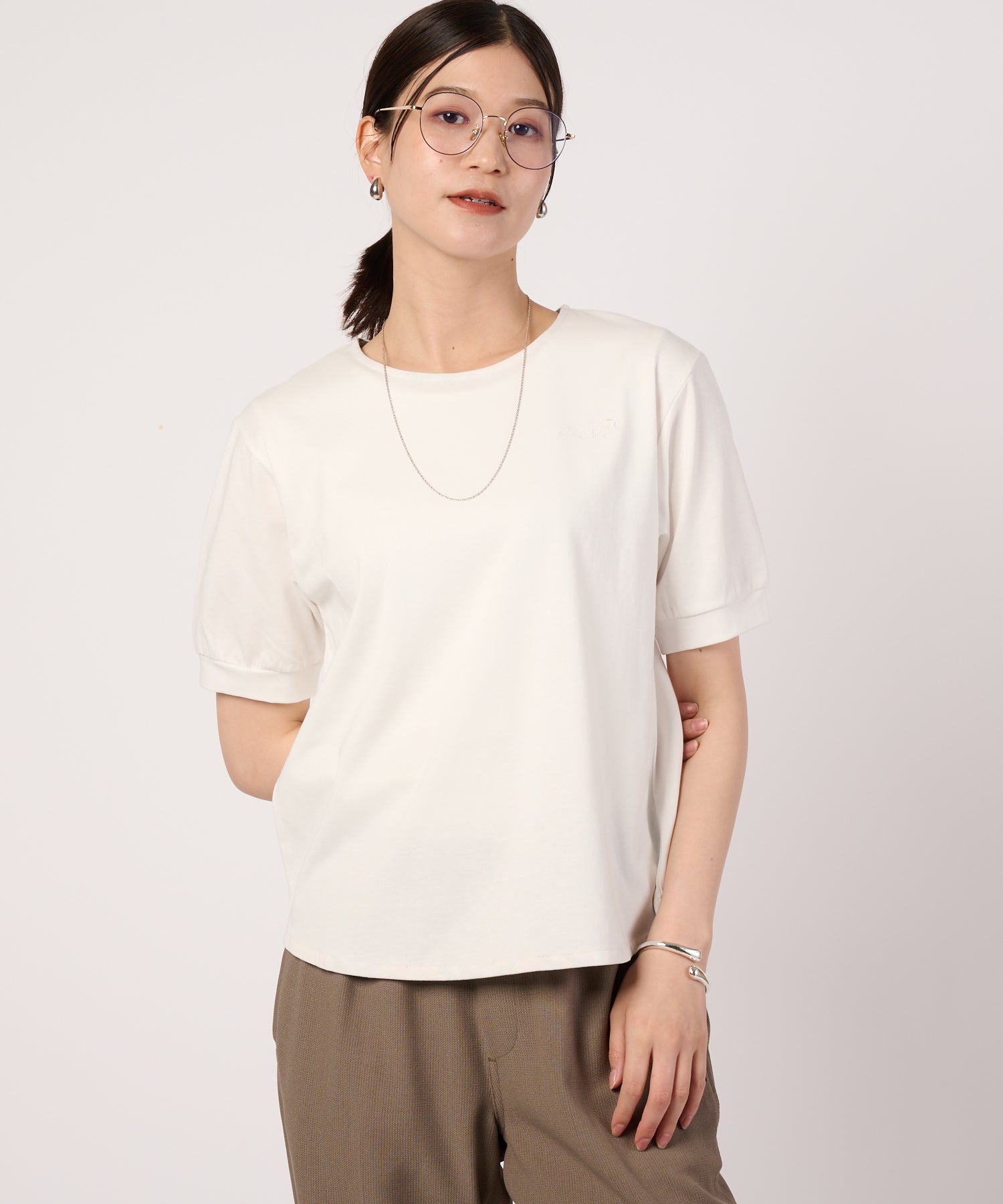 パフスリーブバウンドテールTシャツ（Tシャツ/カットソー/レディース