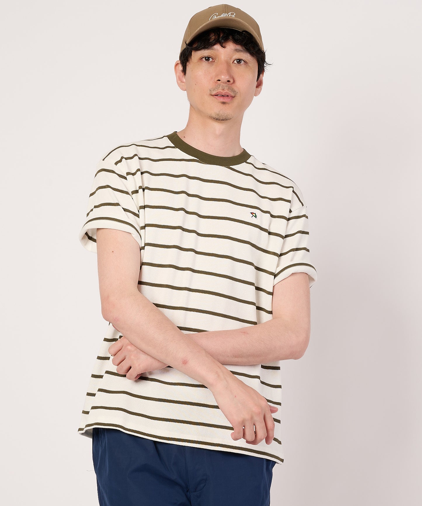 カノコボーダー　クルーネックTシャツ