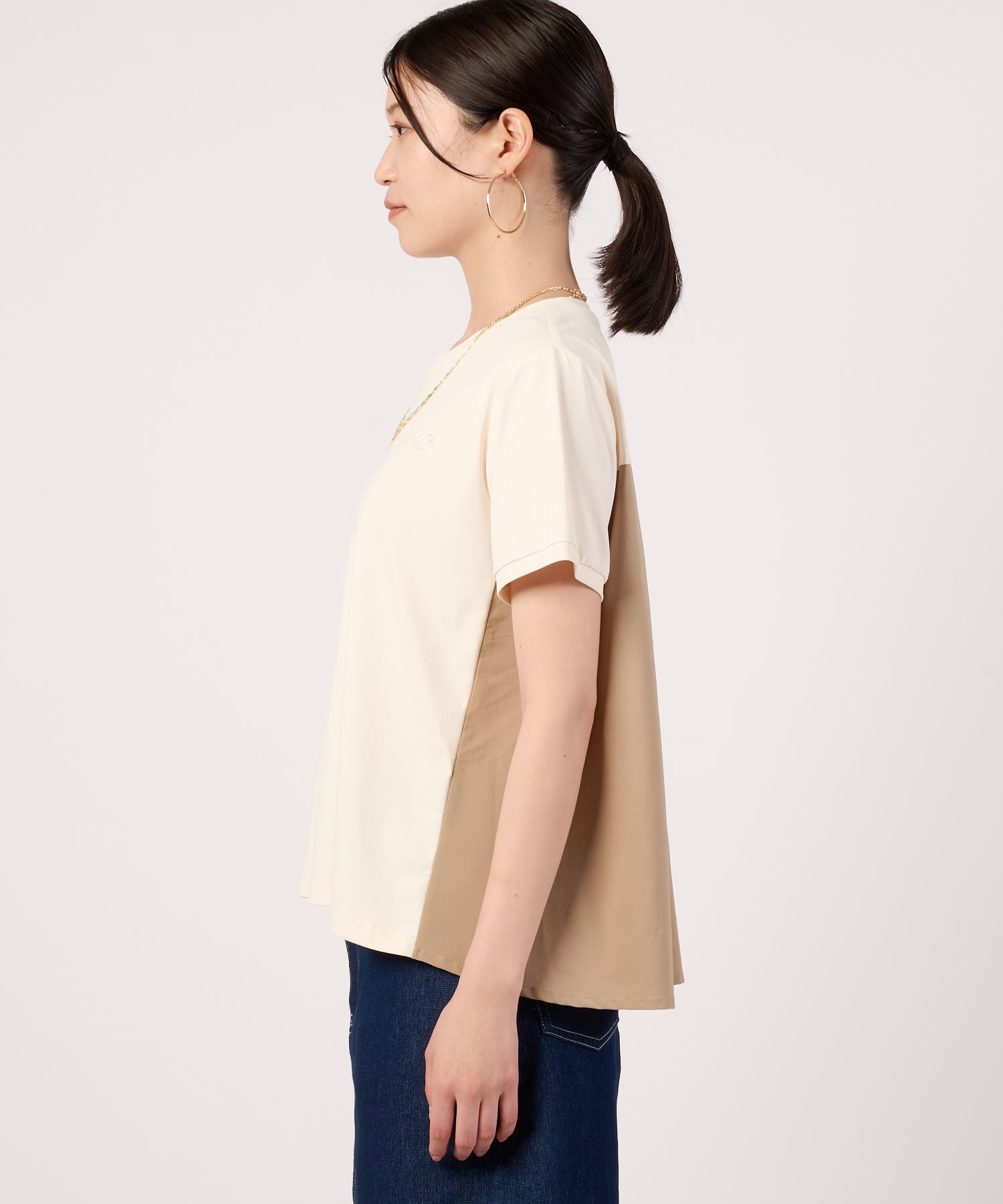 デイリー撥水ドッキングカットソー（Tシャツ/カットソー/レディース