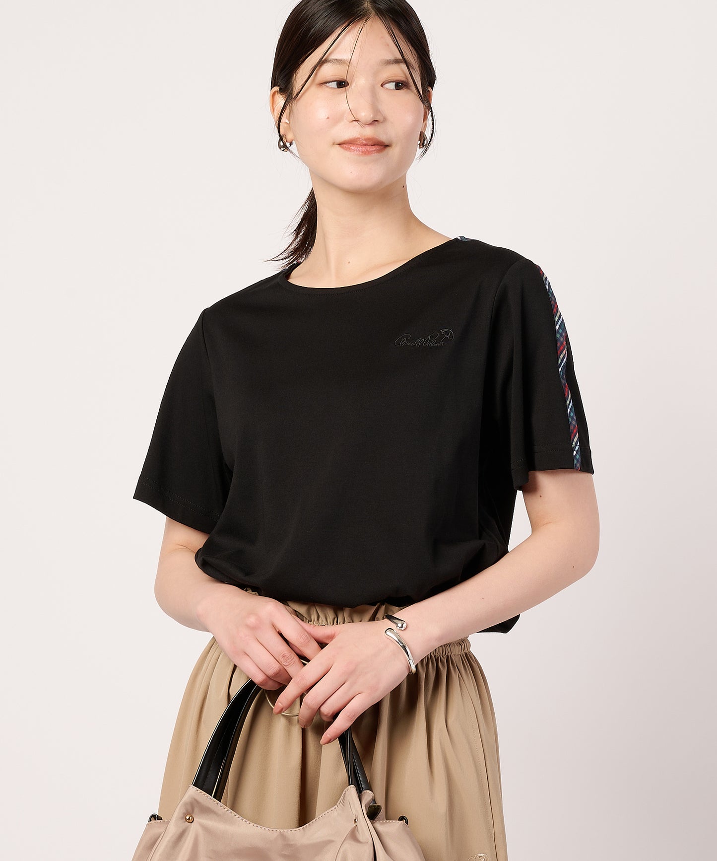 【予約】パーマーチェックテープアクセント　AラインTシャツ