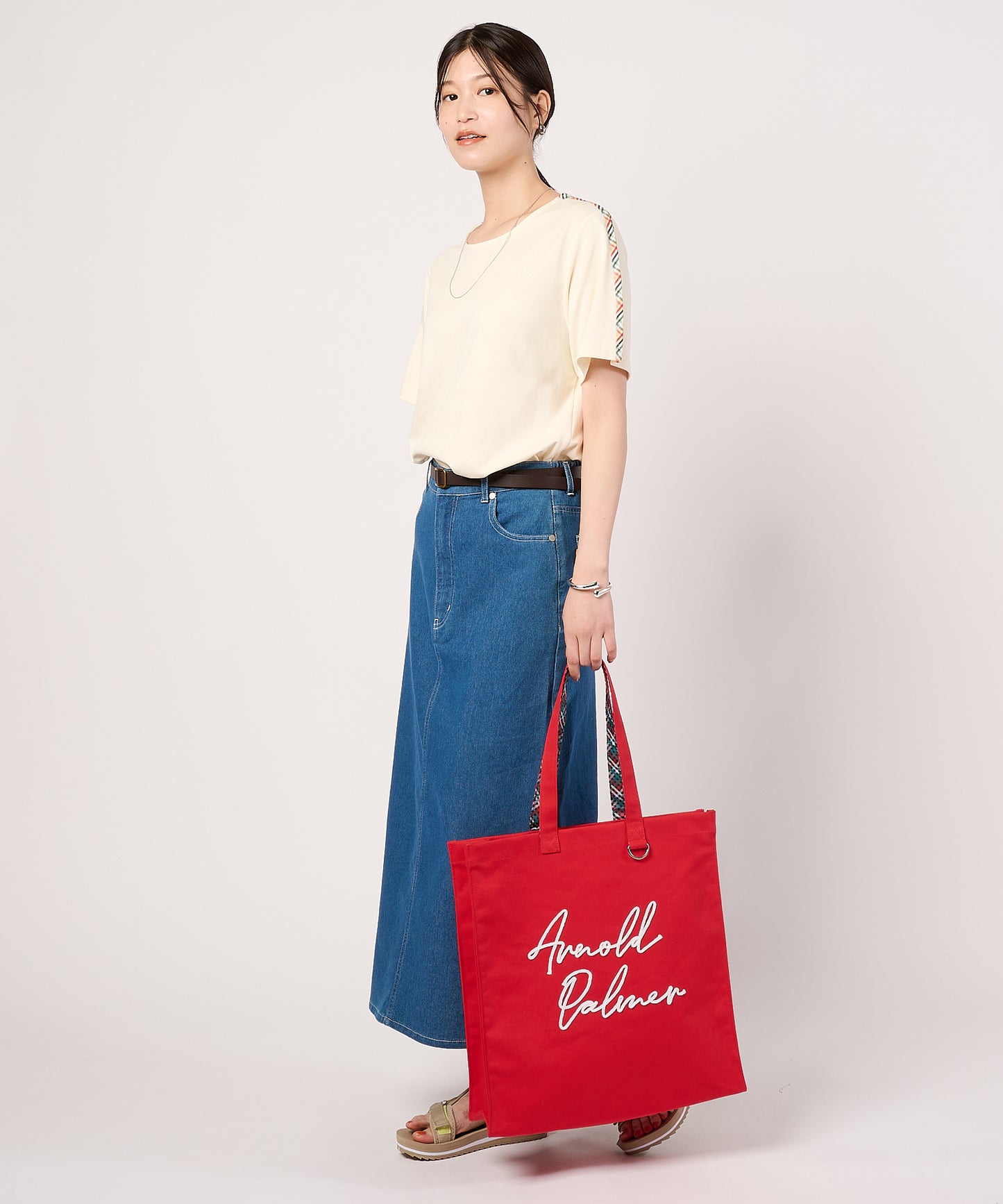 【予約】パーマーチェックテープアクセント　AラインTシャツ