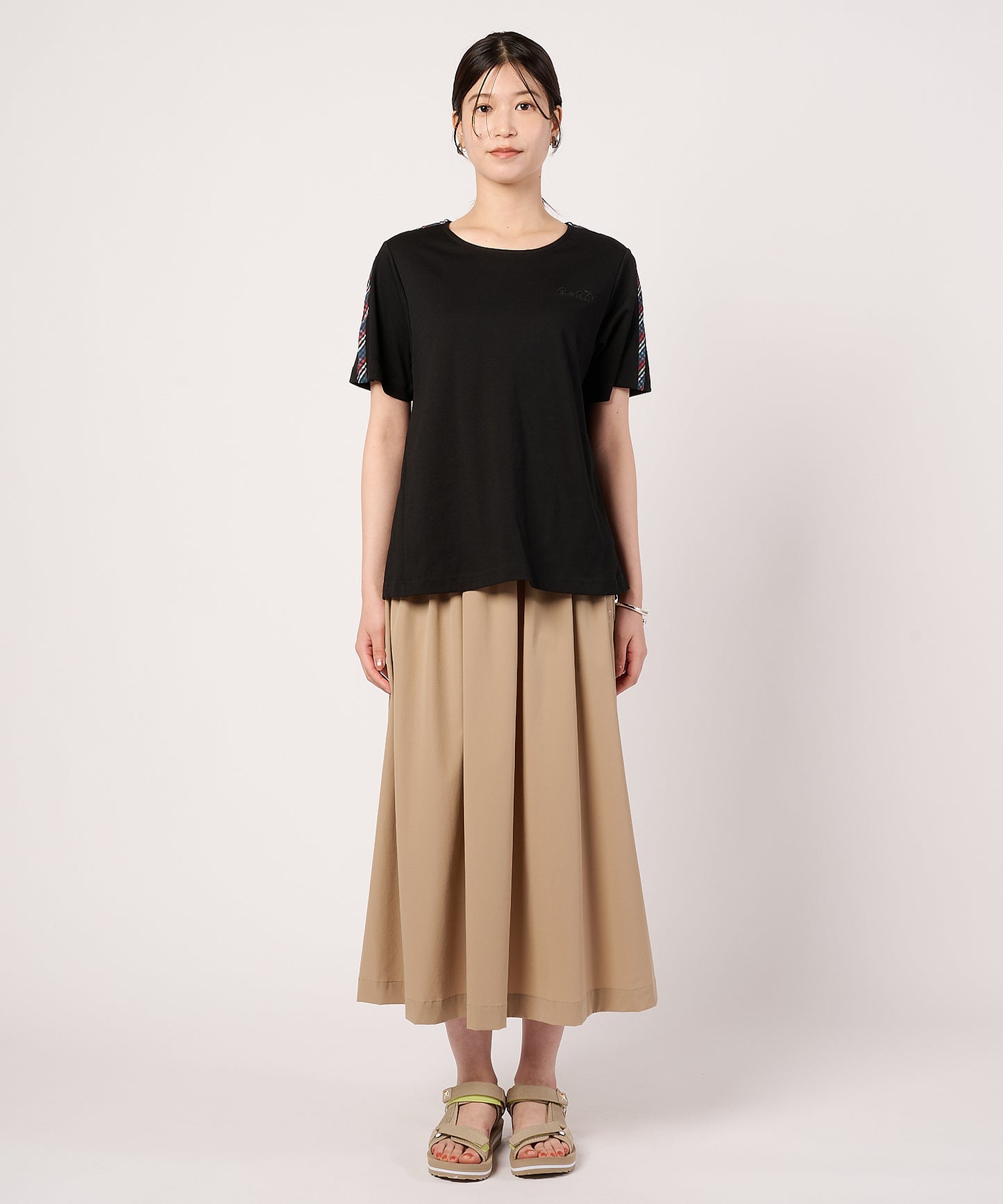 【予約】パーマーチェックテープアクセント　AラインTシャツ